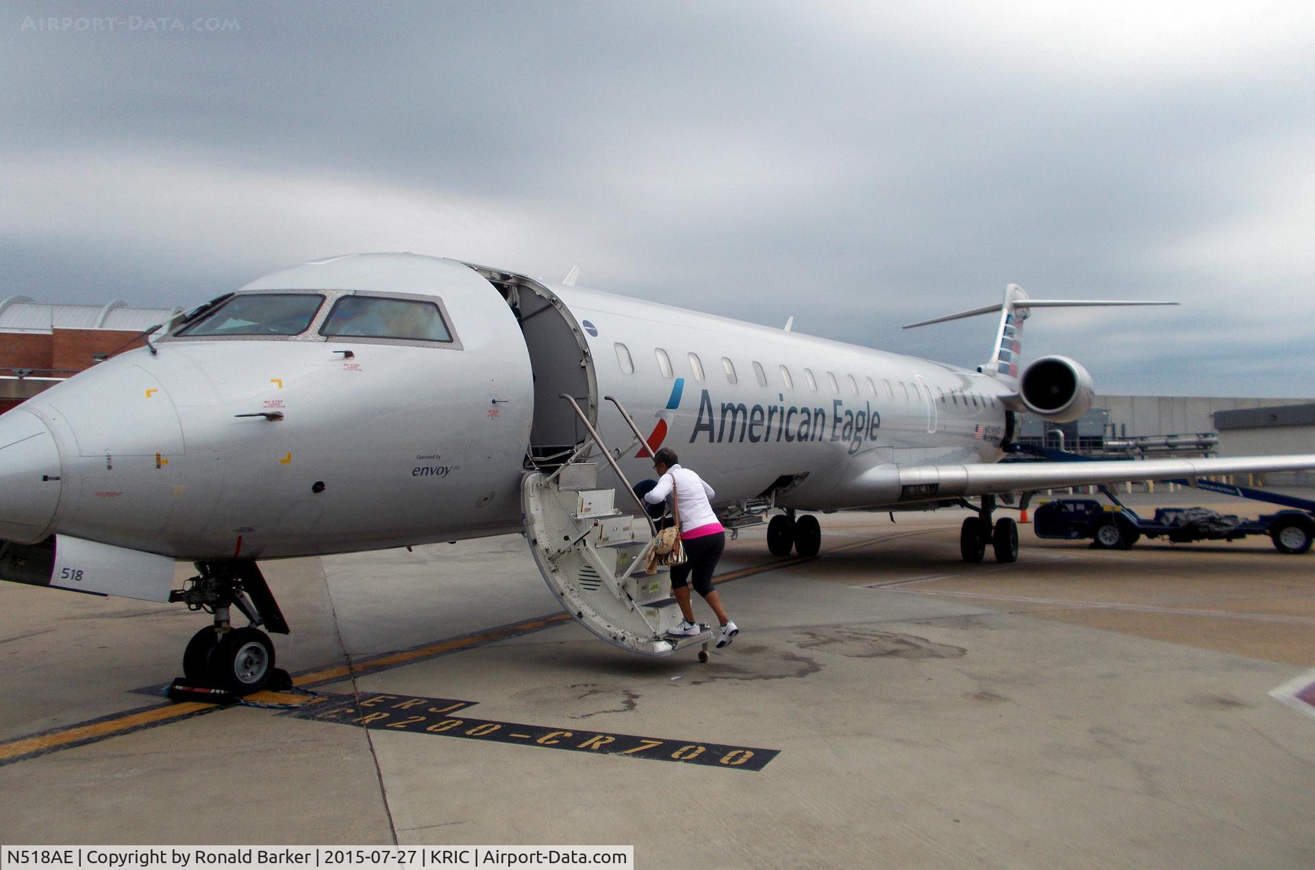 N518AE, 2003 Bombardier CRJ-701ER (CL-600-2C10) Regional Jet C/N 10126, Parked at RIC