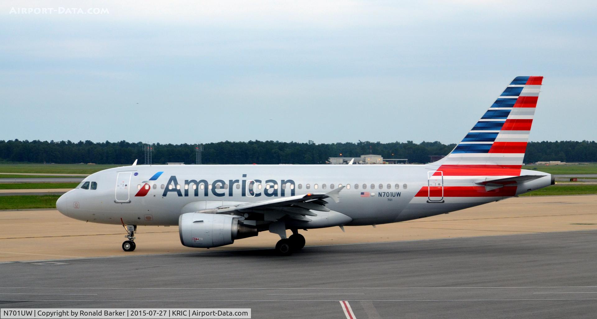 N701UW, 1998 Airbus A319-112 C/N 0890, Taxi RIC