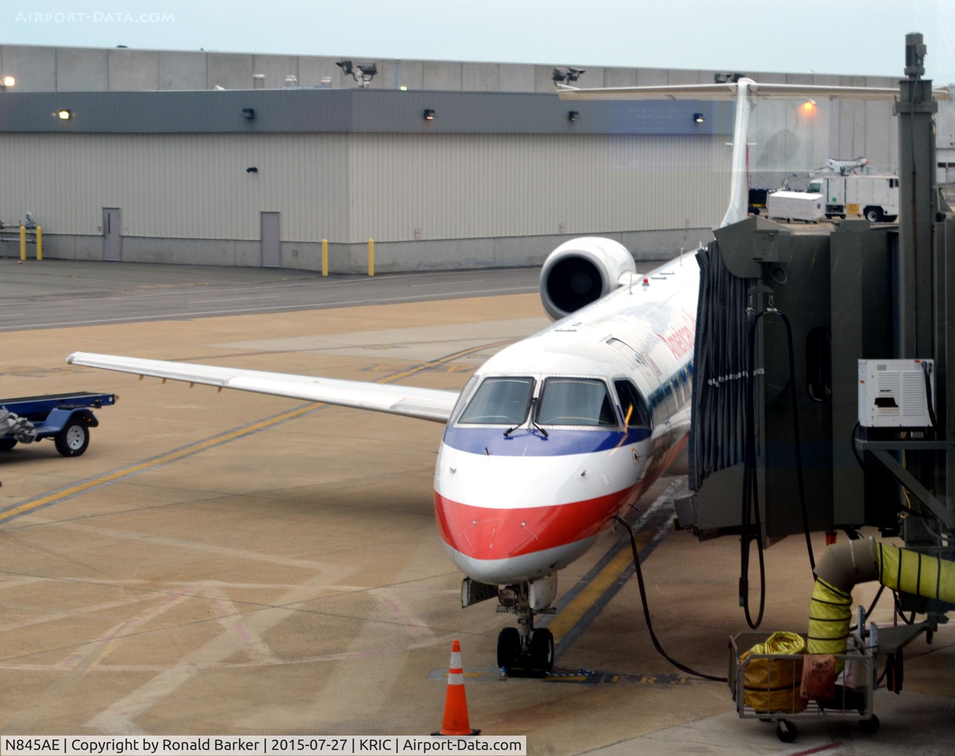 N845AE, 2003 Embraer ERJ-140LR (EMB-135KL) C/N 145685, At the gate RIC