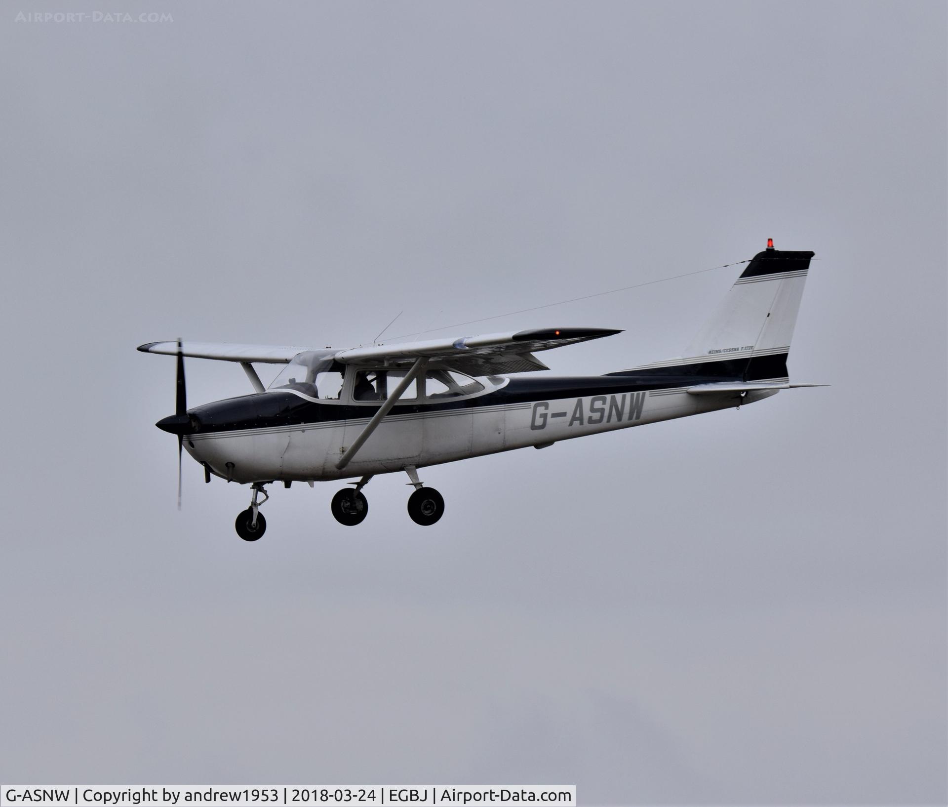 G-ASNW, 1964 Reims Cessna F172E Skyhawk C/N 0031, G-ASNW landing at Gloucestershire Airport.