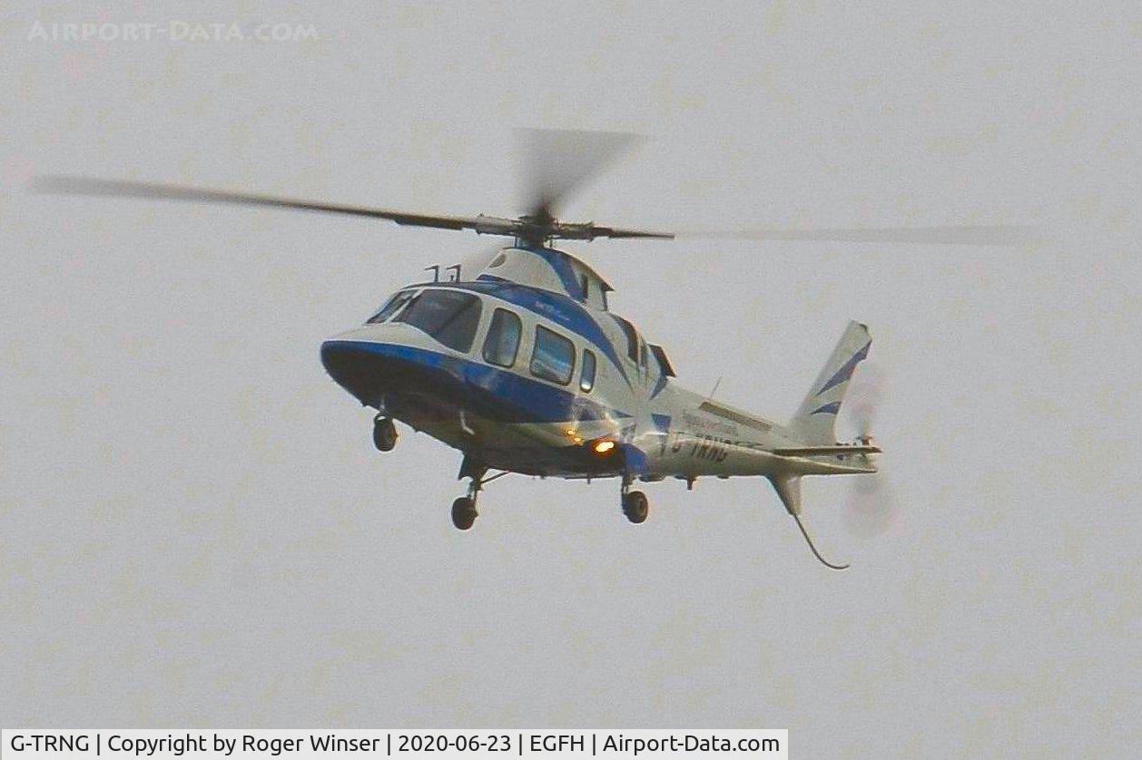 G-TRNG, 2002 Agusta A-109E Power C/N 11156, Long finals to Runway 22. Operated by Castle Air.