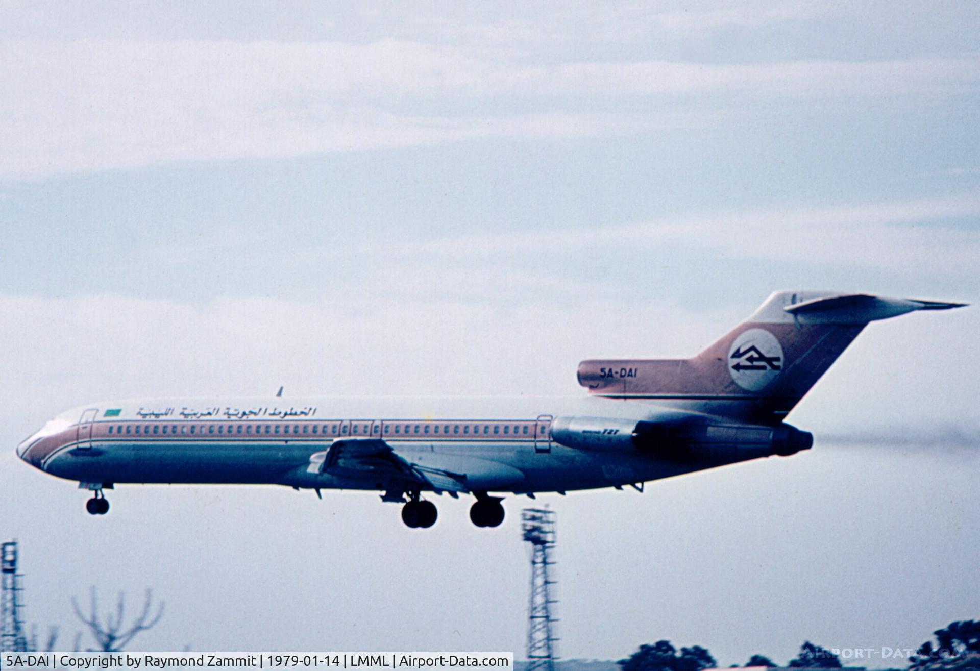5A-DAI, 1968 Boeing 727-224 C/N 20245, B727 5A-DAI Libyan Arab Airlines