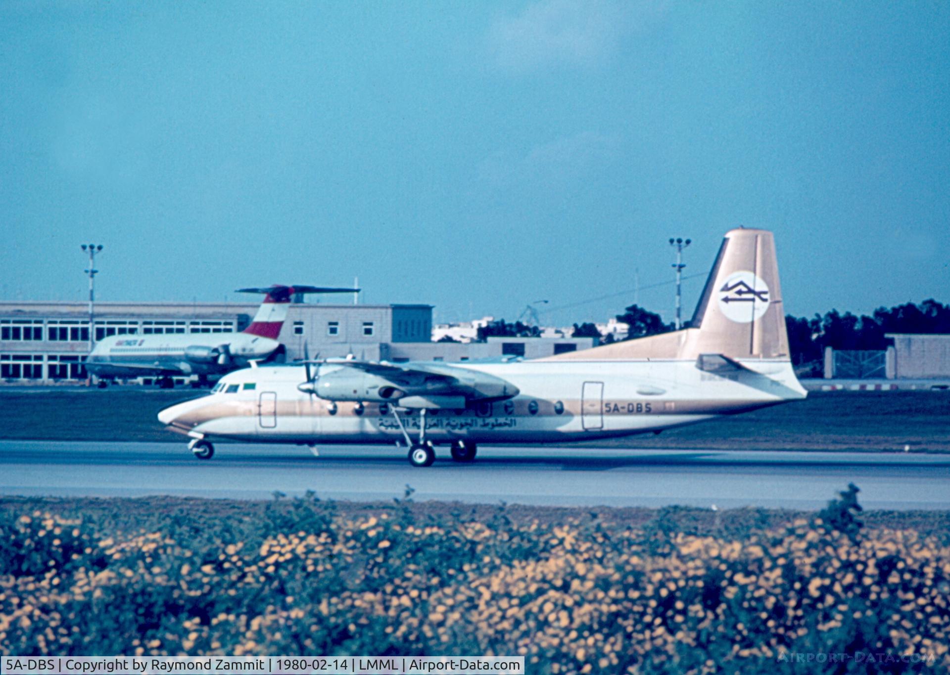 5A-DBS, 1975 Fokker F.27-600 Friendship C/N 10519, Fokker F27 5A-DBS Libyan Arab Airlines