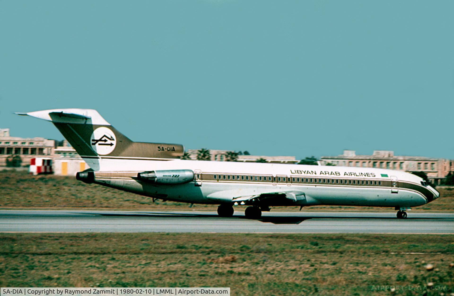 5A-DIA, 1975 Boeing 727-2L5 C/N 21050, B727 5A-DIA Libyan Arab Airlines