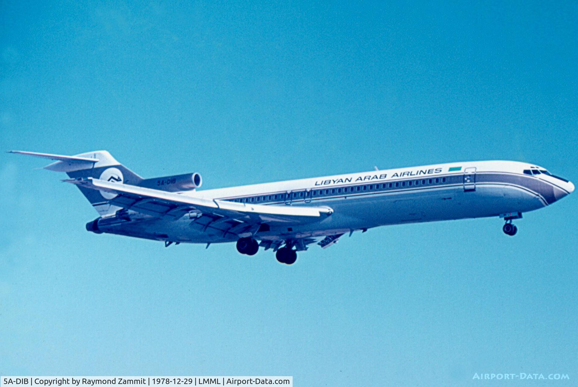 5A-DIB, 1975 Boeing 727-2L5 C/N 21051, B727 5A-DIB Libyan Arab Airlines