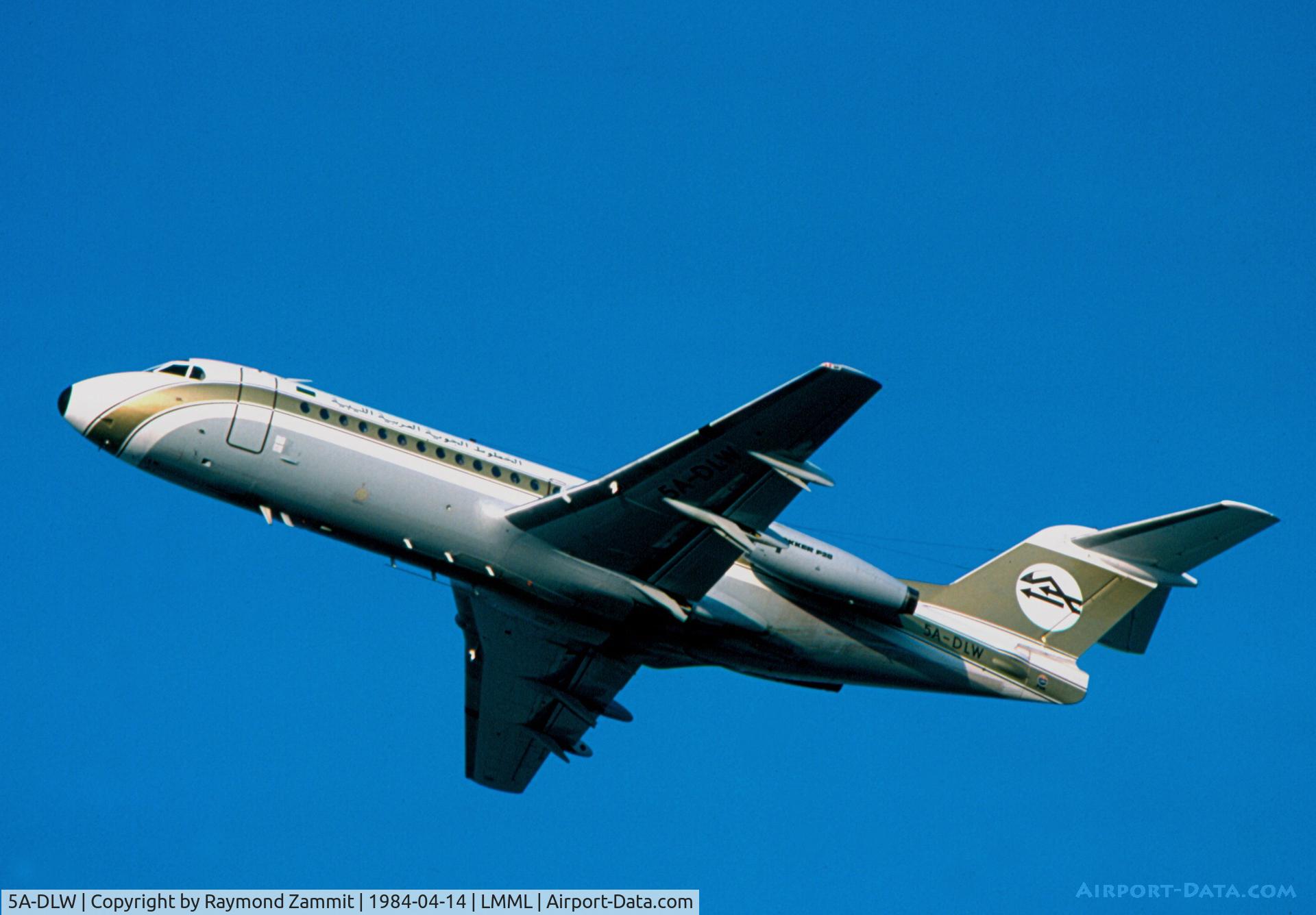 5A-DLW, 1983 Fokker F-28-4000 Fellowship C/N 11194, Fokker F28 Fellowship 5A-DLW Libyan Arab Airlines