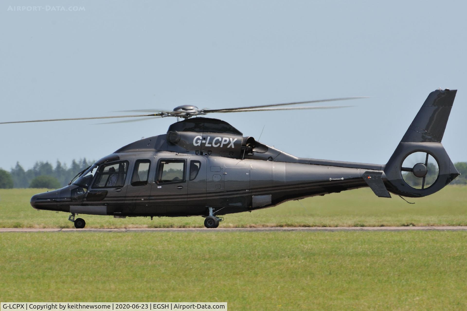G-LCPX, 2006 Eurocopter EC-155B-1 C/N 6748, Leaving Norwich.