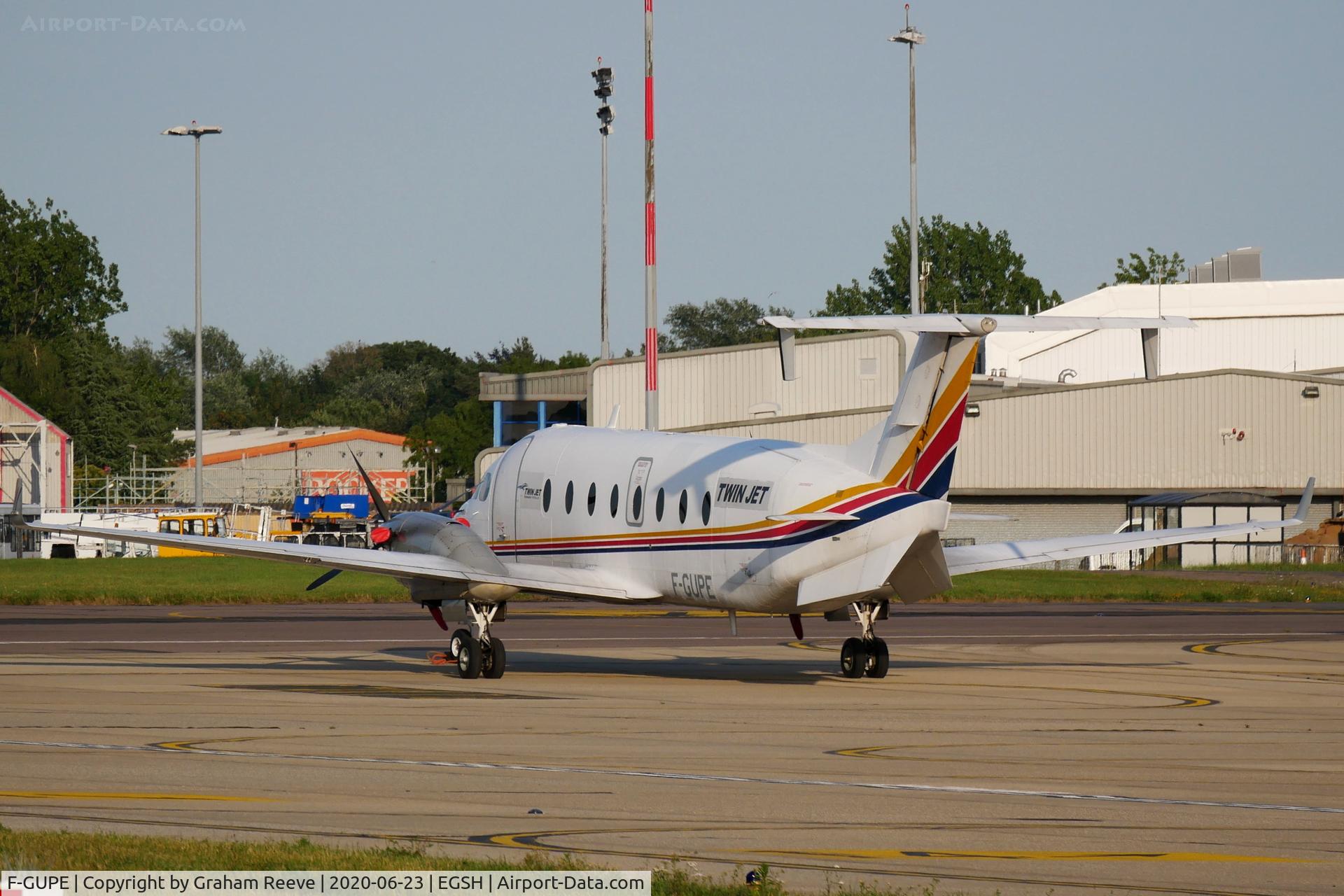 F-GUPE, 1996 Beech 1900D C/N UE-248, Parked at Norwich.