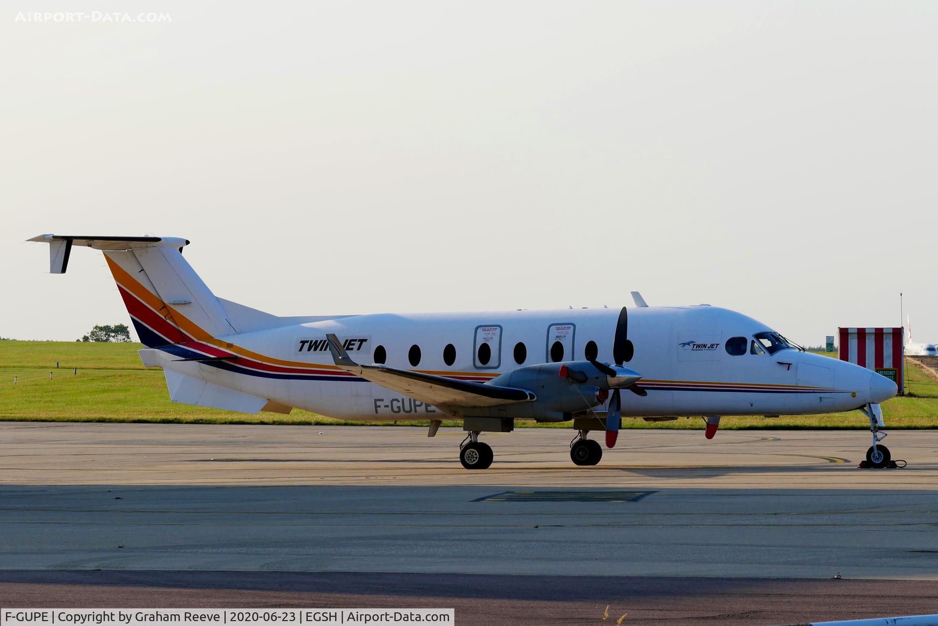 F-GUPE, 1996 Beech 1900D C/N UE-248, Parked at Norwich.