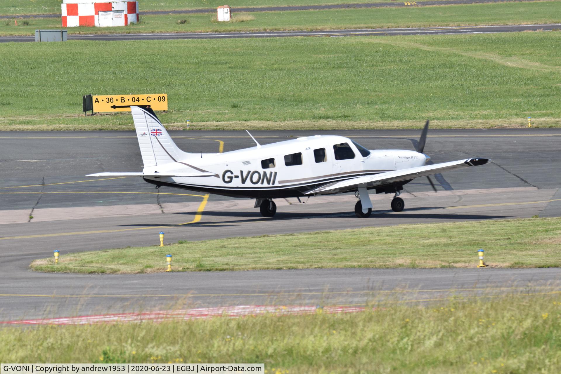 G-VONI, 2006 Piper PA-32R-301T Turbo Saratoga Turbo Saratoga C/N 3257441, G-VONI at Gloucestershire Airport.