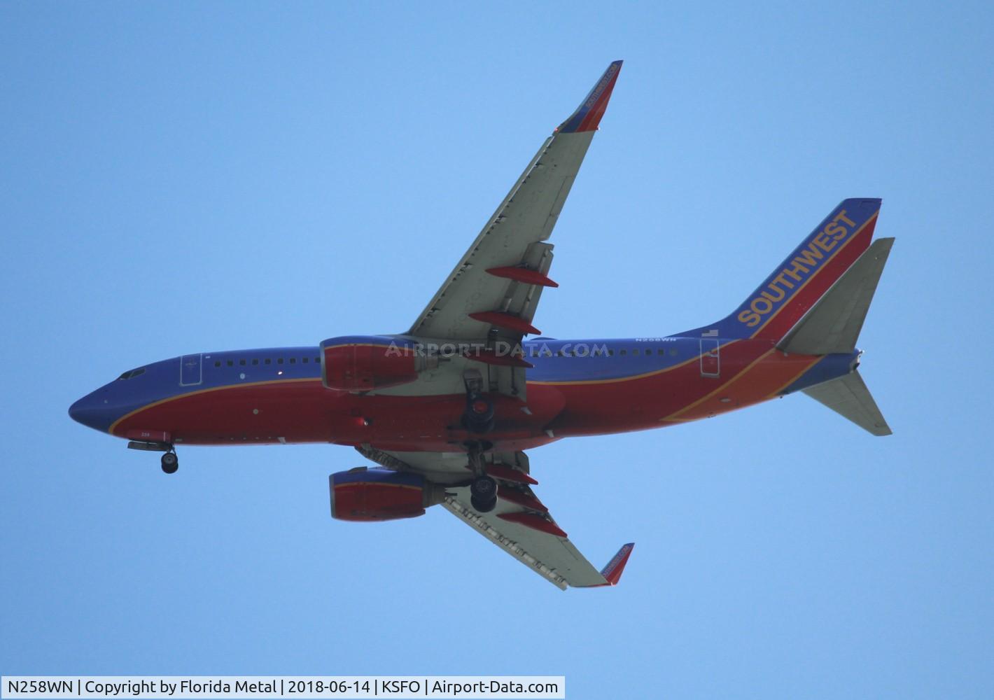 N258WN, 2006 Boeing 737-7H4 C/N 32516, SFO 2018