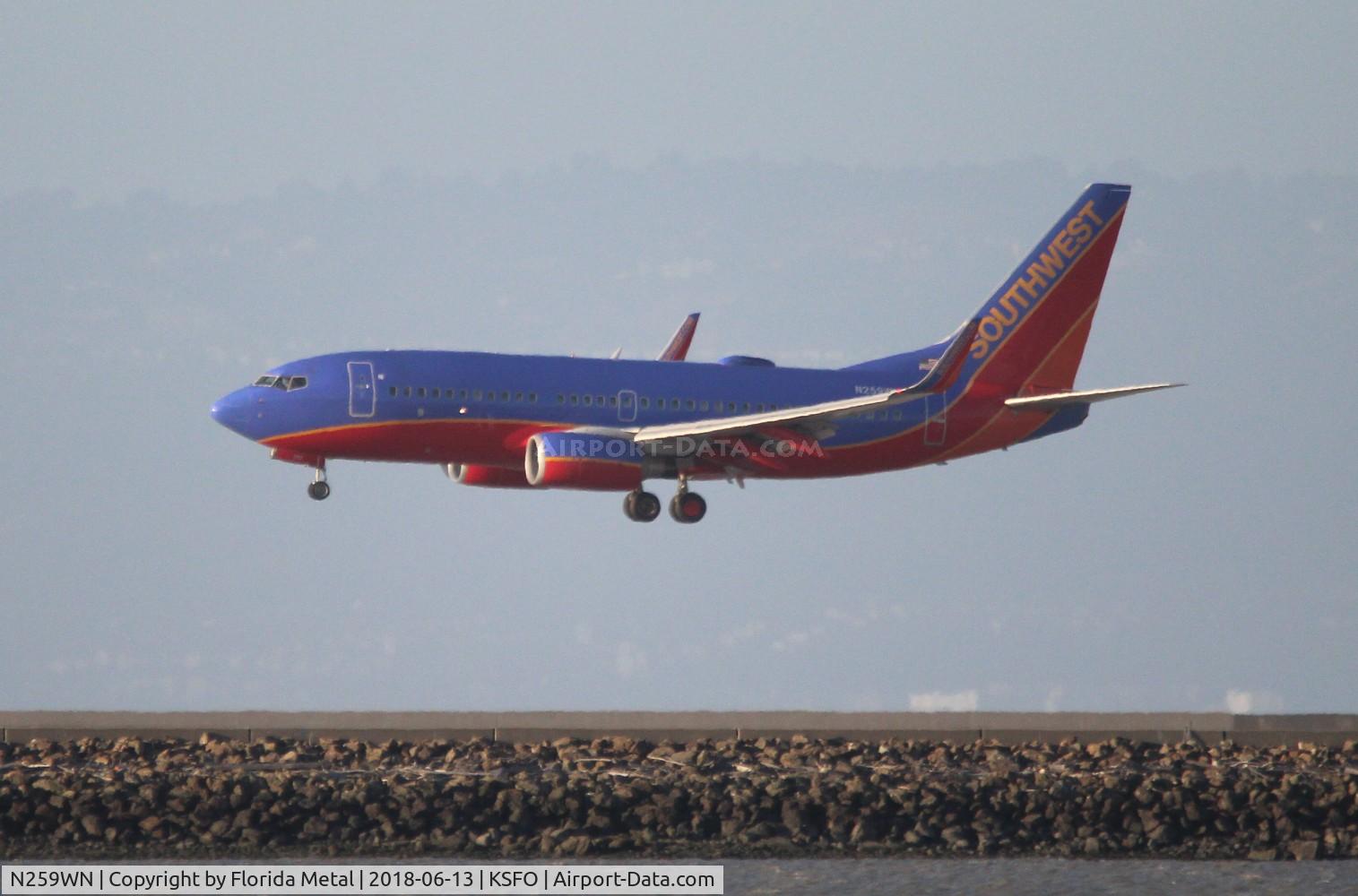 N259WN, 2006 Boeing 737-7H4 C/N 35554, SFO 2018