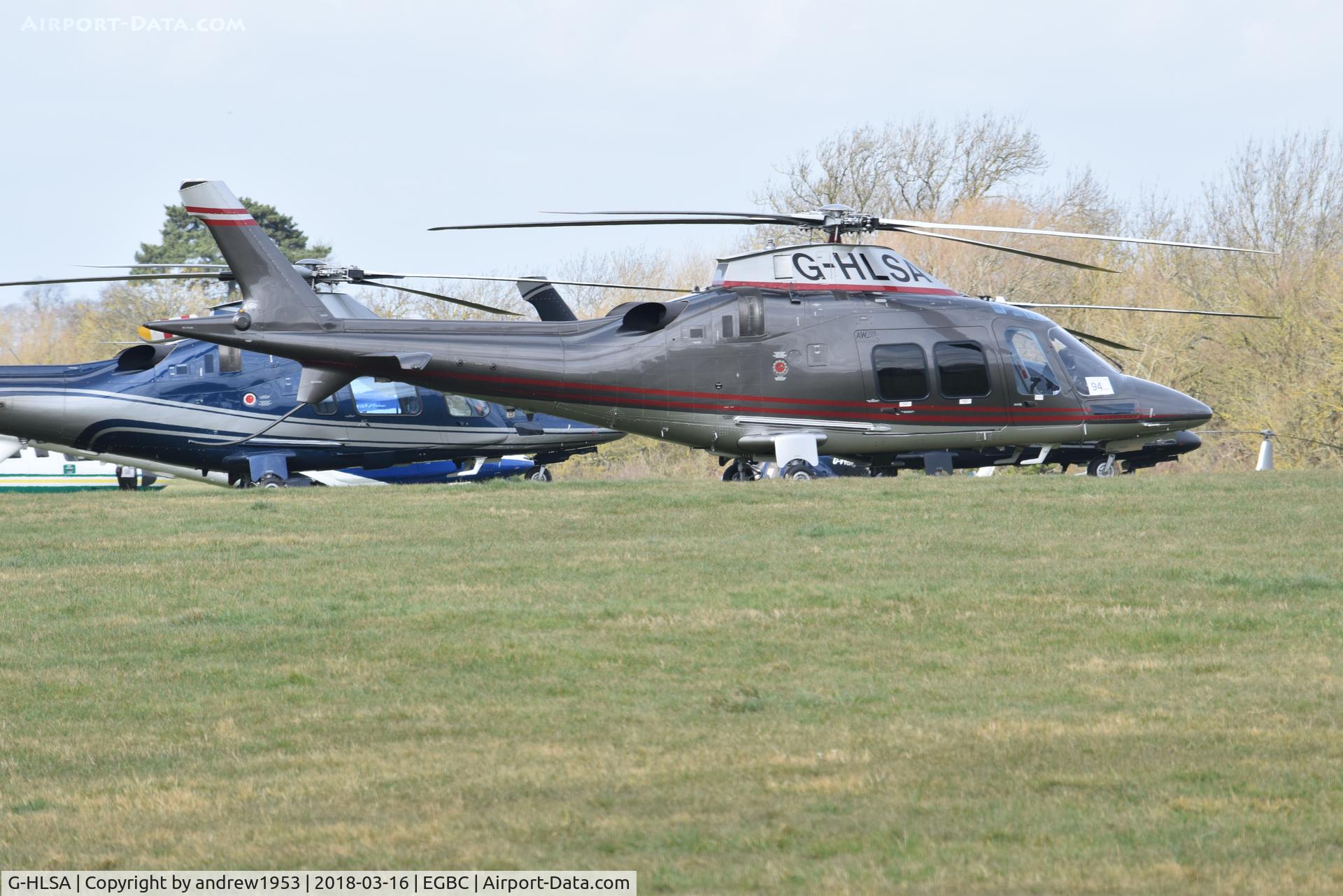 G-HLSA, 2015 AgustaWestland AW-109SP GrandNew C/N 22336, G-HLSA at Cheltenham Racecourse.