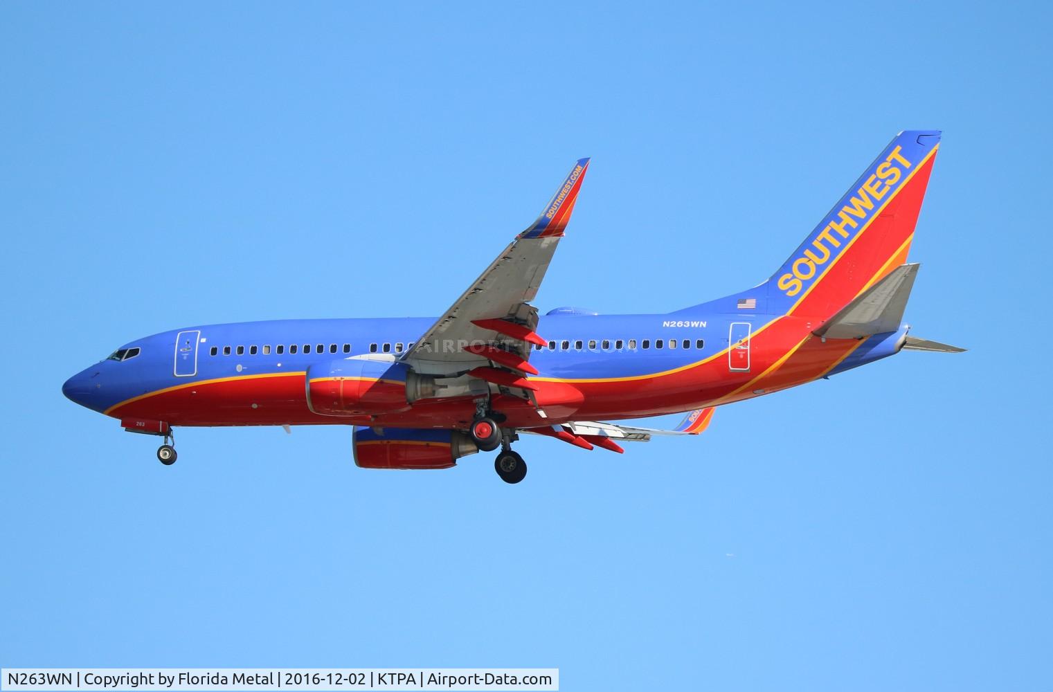 N263WN, 2007 Boeing 737-7H4 C/N 32520, TPA 2016