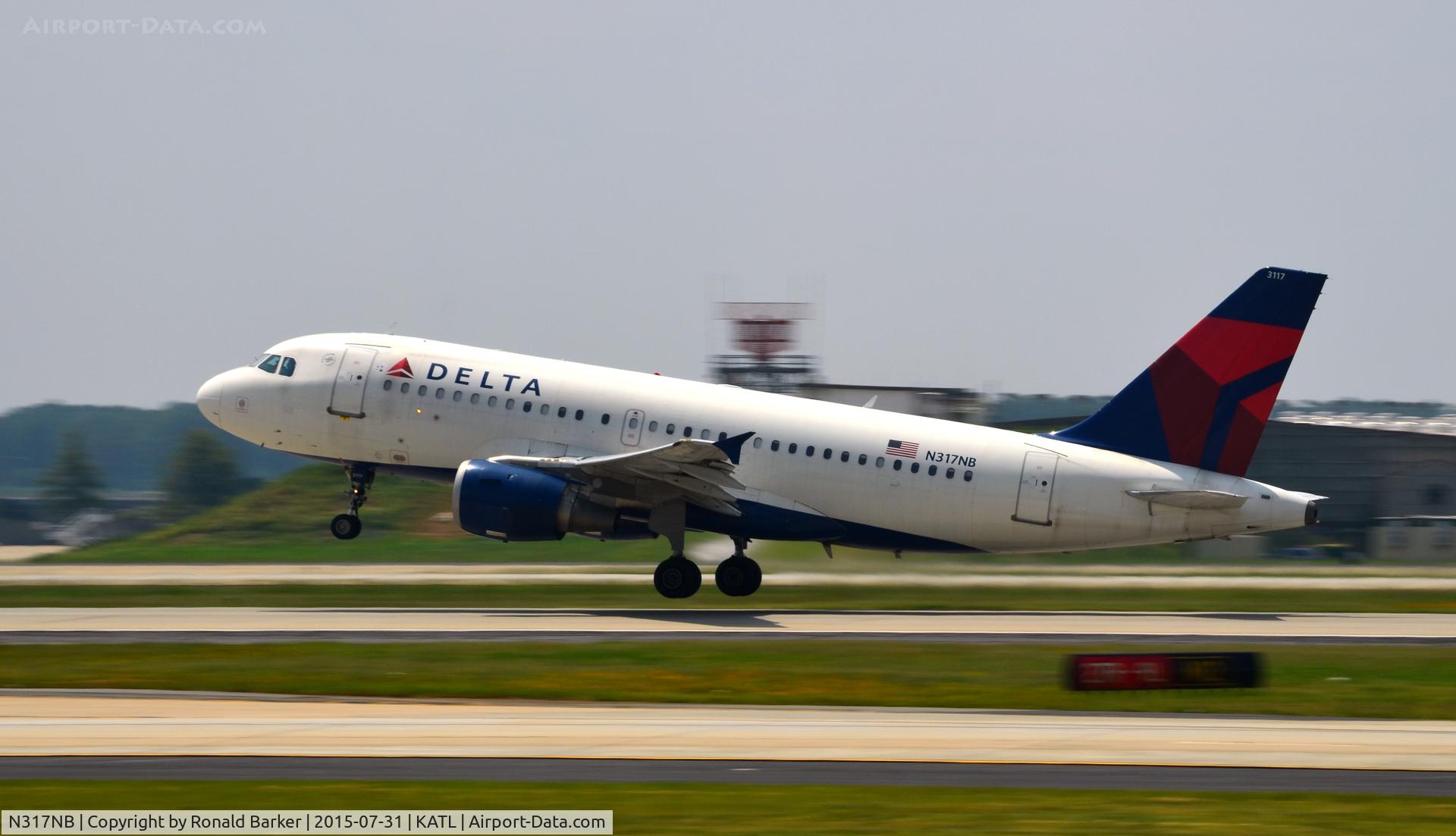 N317NB, 2000 Airbus A319-114 C/N 1324, Liftoff Atlanta