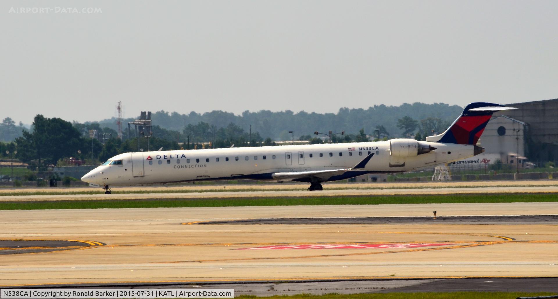 N538CA, 2008 Bombardier CRJ-900ER (CL-600-2D24) C/N 15157, Takeoff Atlanta