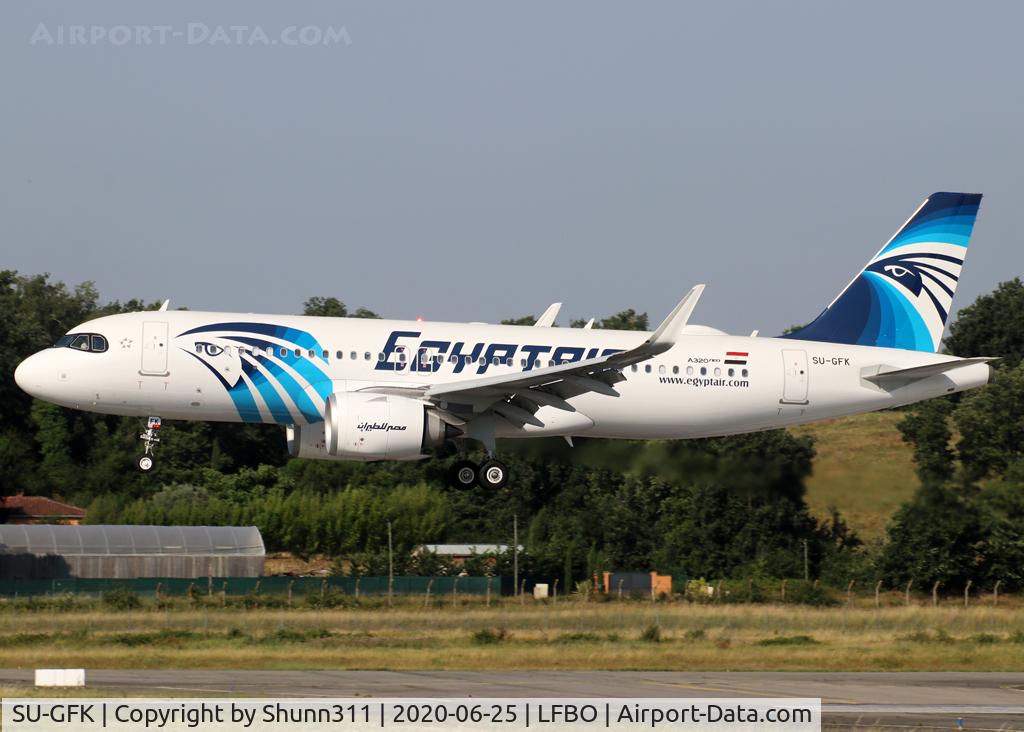 SU-GFK, 2020 Airbus A320-251N C/N 9519, Landing rwy 14R