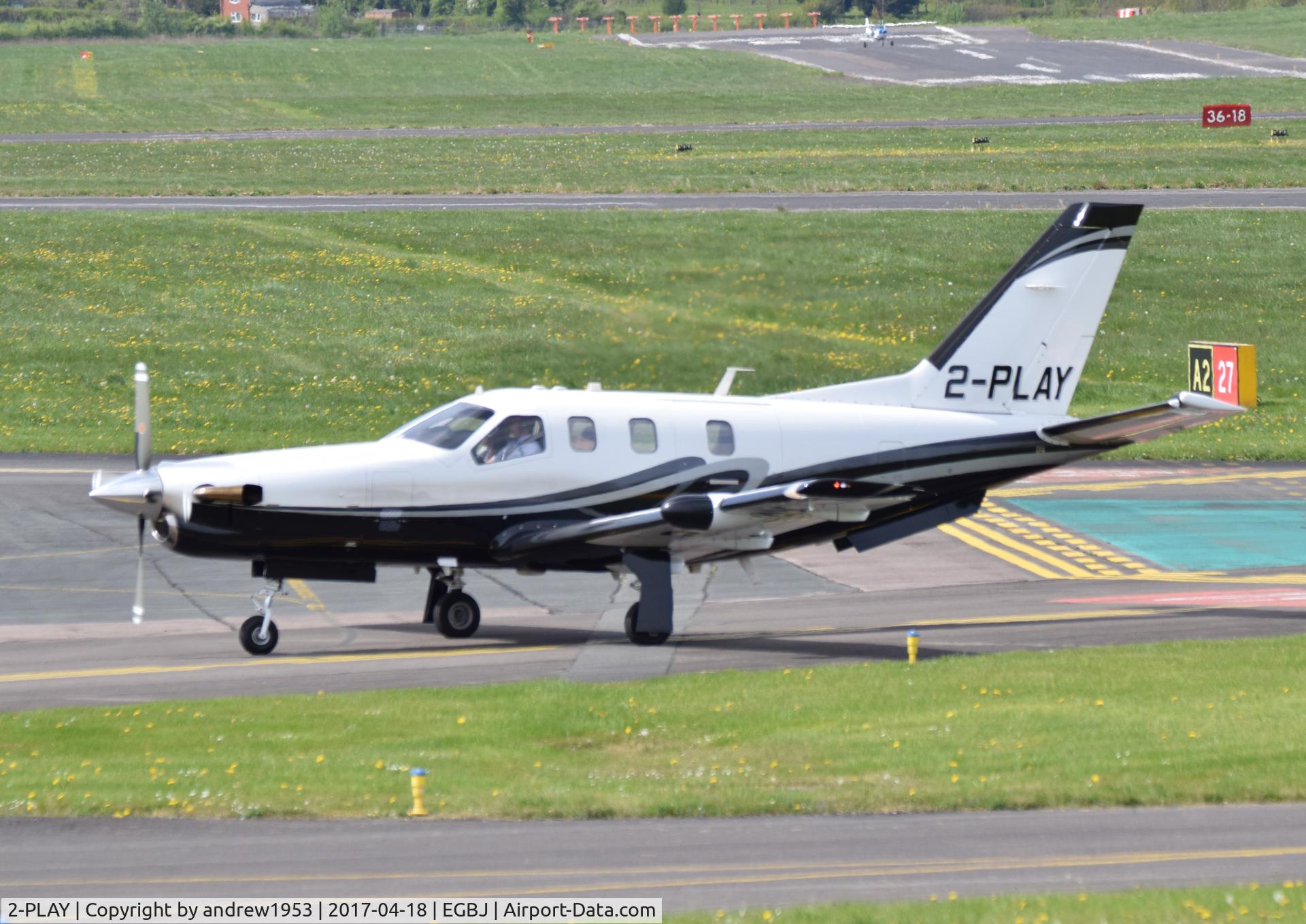2-PLAY, 2004 Socata TBM-700 C/N 302, 2-PLAY at Gloucestershire Airport.
