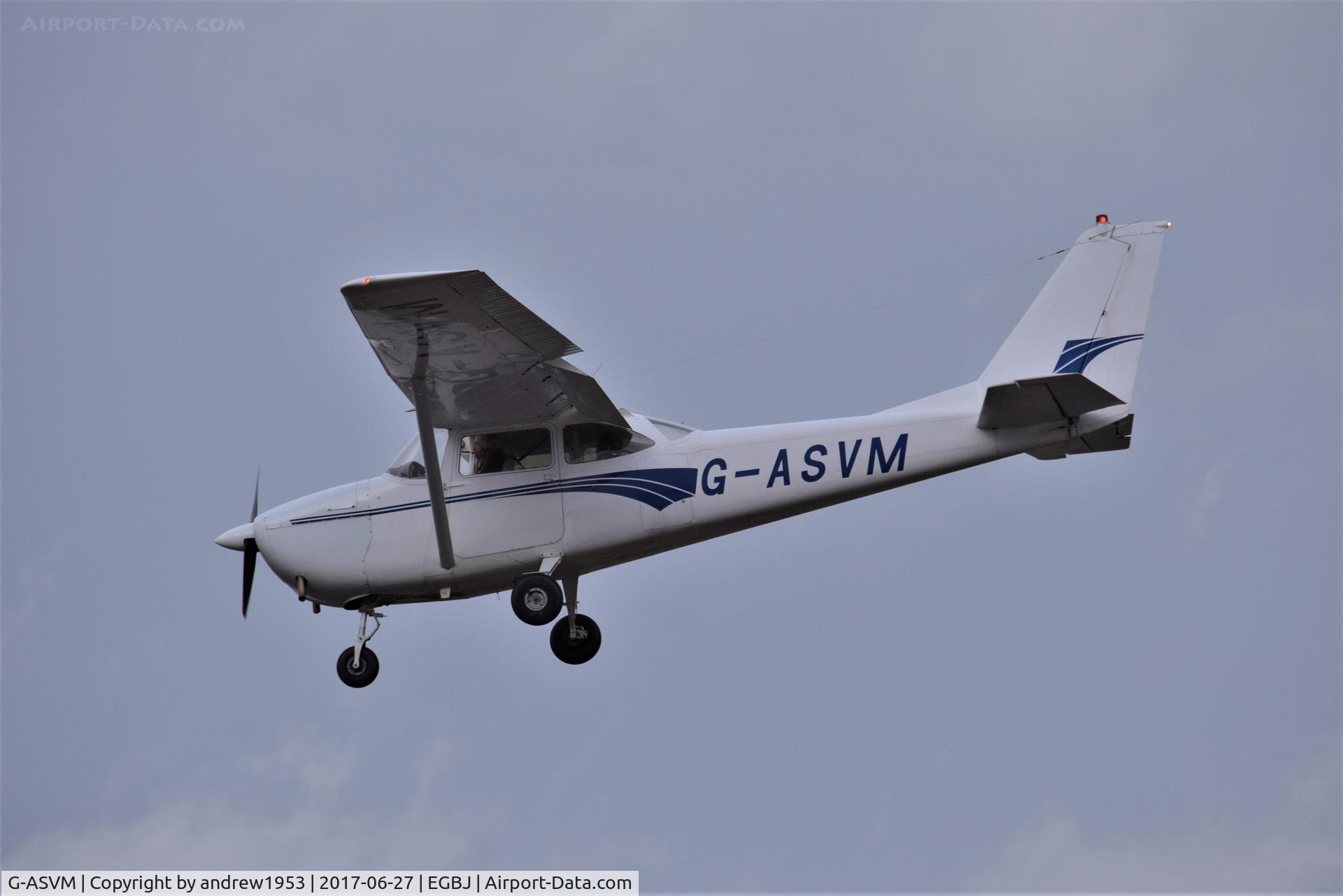 G-ASVM, 1964 Reims Cessna F172E Skyhawk C/N 0077, G-ASVM landing at Gloucestershire Airport.