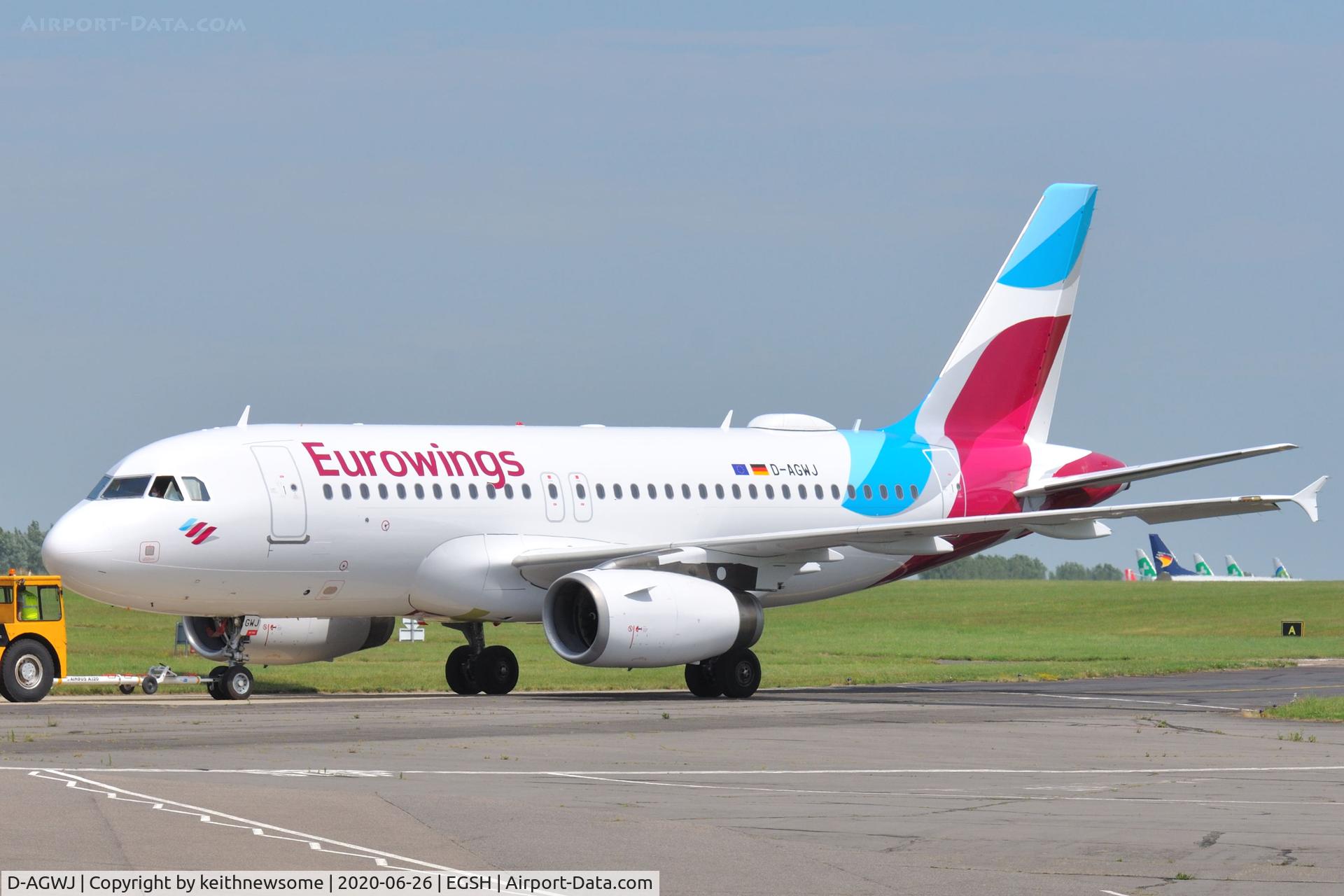 D-AGWJ, 2008 Airbus A319-132 C/N 3375, Removed from spray shop with Eurowings colour scheme.