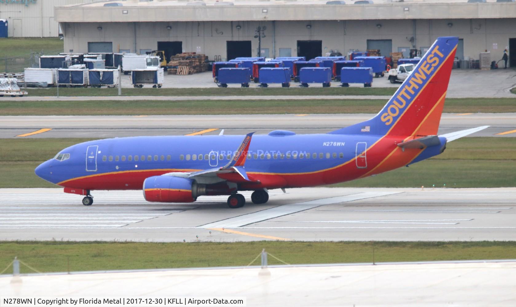 N278WN, 2007 Boeing 737-7H4 C/N 36441, FLL 2017