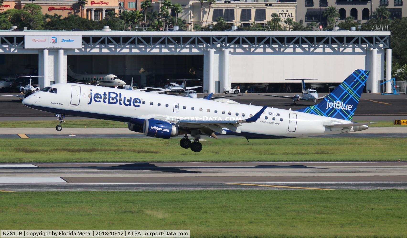 N281JB, 2007 Embraer 190AR (ERJ-190-100IGW) C/N 19000103, TPA 2018