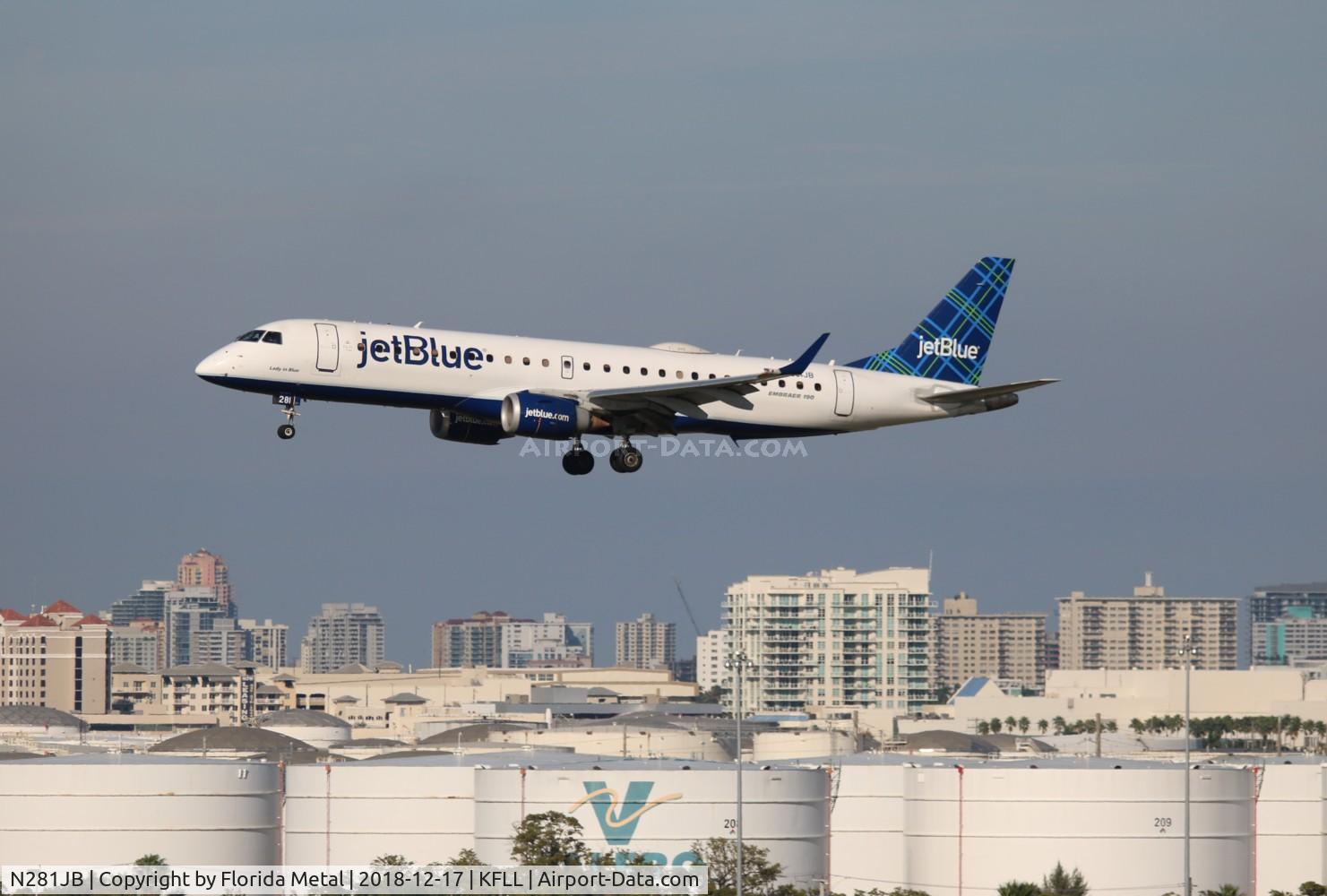 N281JB, 2007 Embraer 190AR (ERJ-190-100IGW) C/N 19000103, FLL 2018