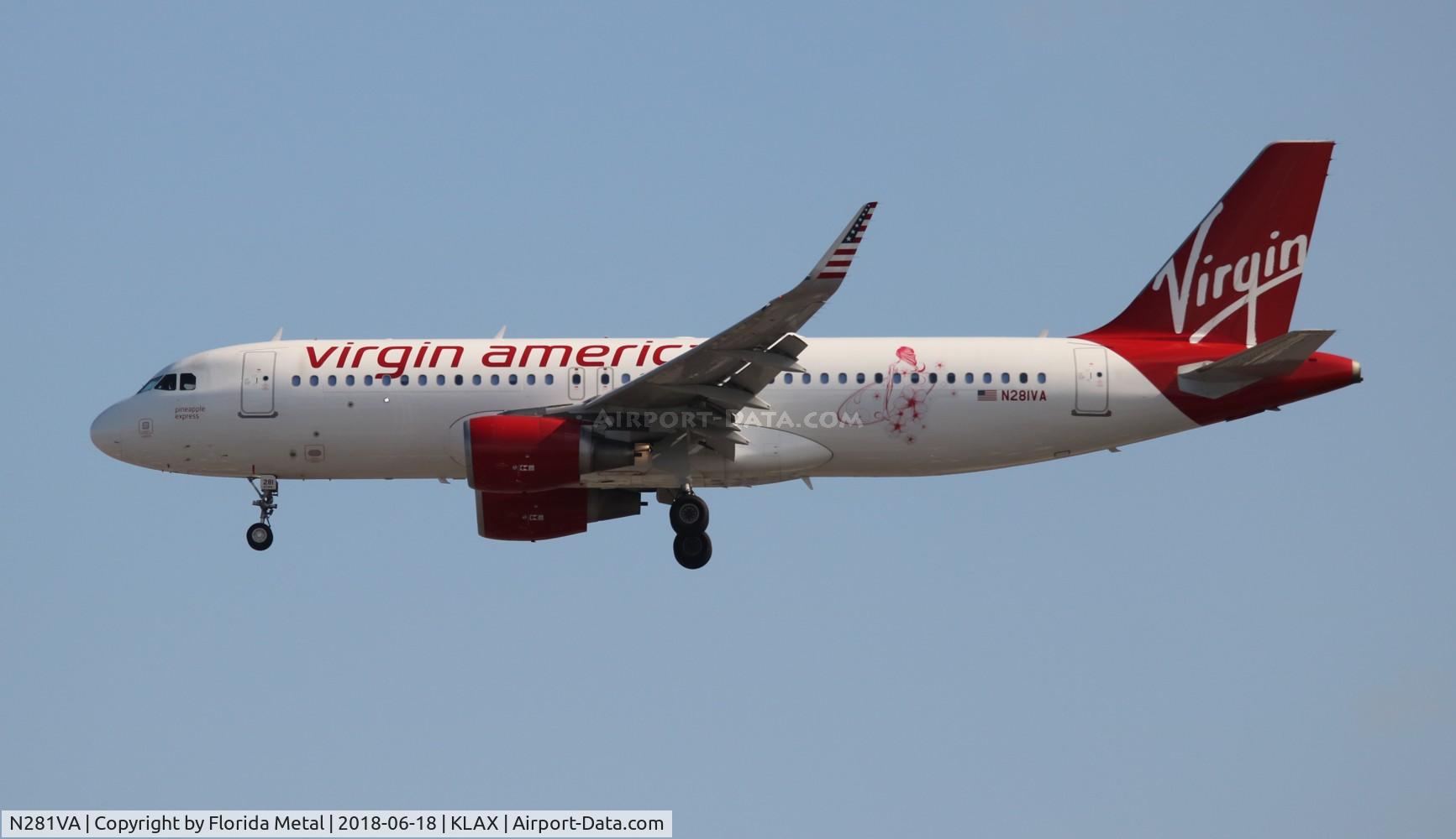 N281VA, 2015 Airbus A320-214 C/N 6669, LAX 2018
