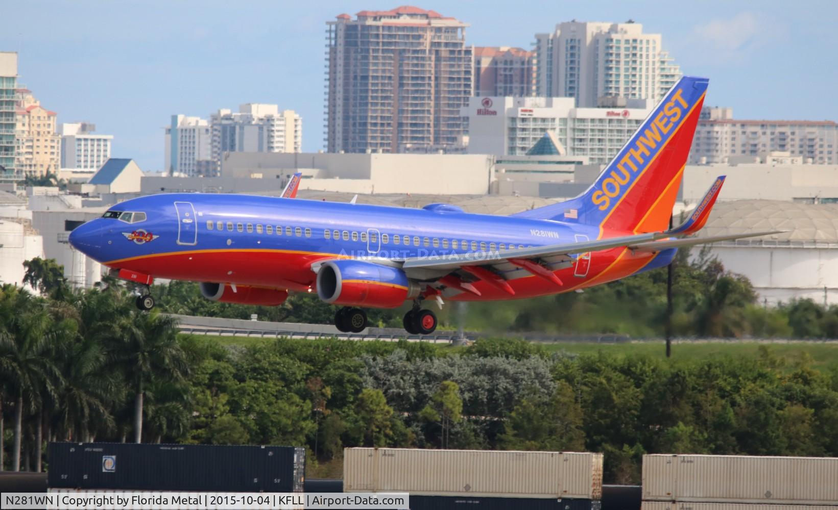 N281WN, 2007 Boeing 737-7H4 C/N 36528, FLL 2015