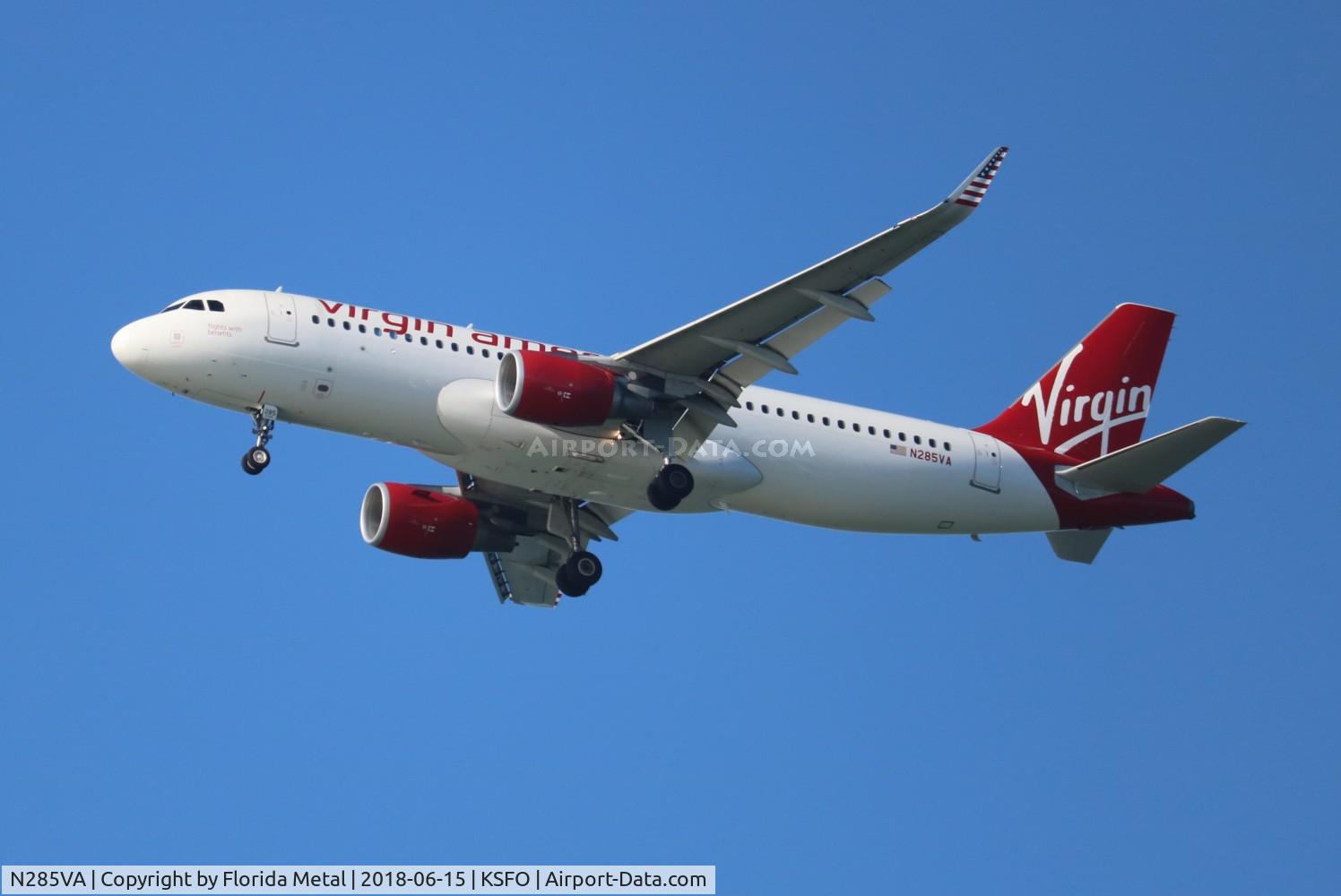 N285VA, 2015 Airbus A320-214 C/N 6889, SFO 2018