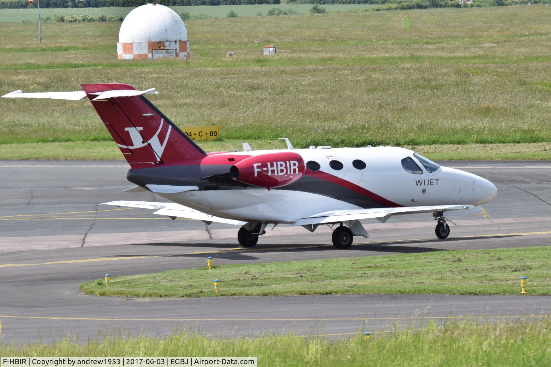 F-HBIR, 2009 Cessna 510 Citation Mustang Citation Mustang C/N 510-0252, F-HBIR at Gloucestershire Airport.