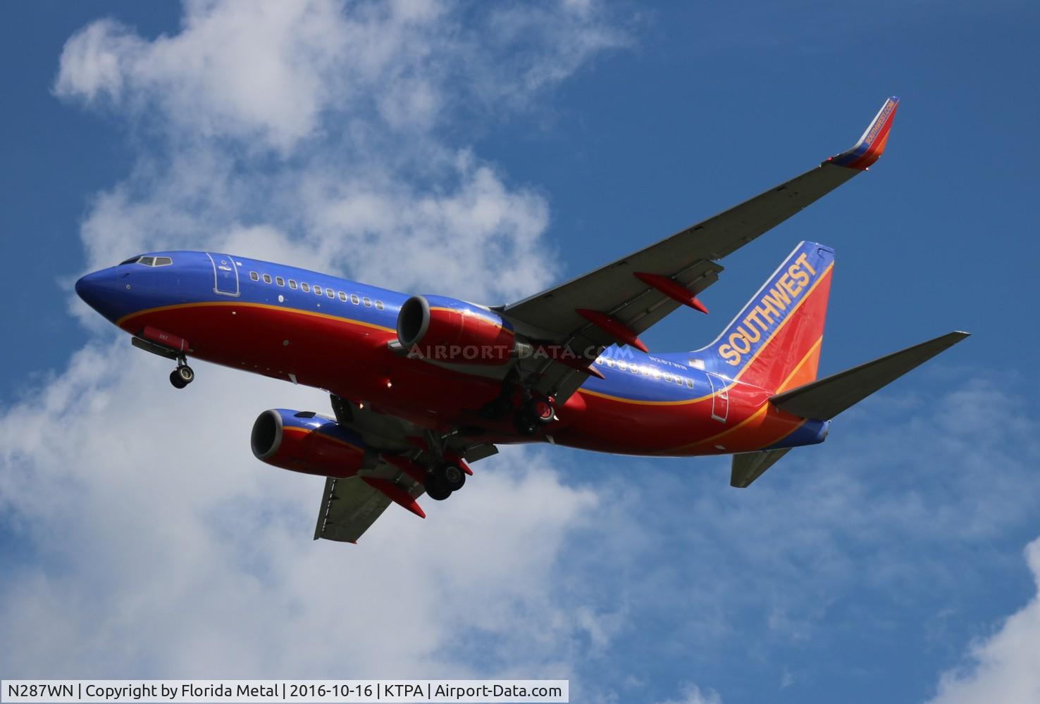 N287WN, 2007 Boeing 737-7H4 C/N 32537, TPA 2016