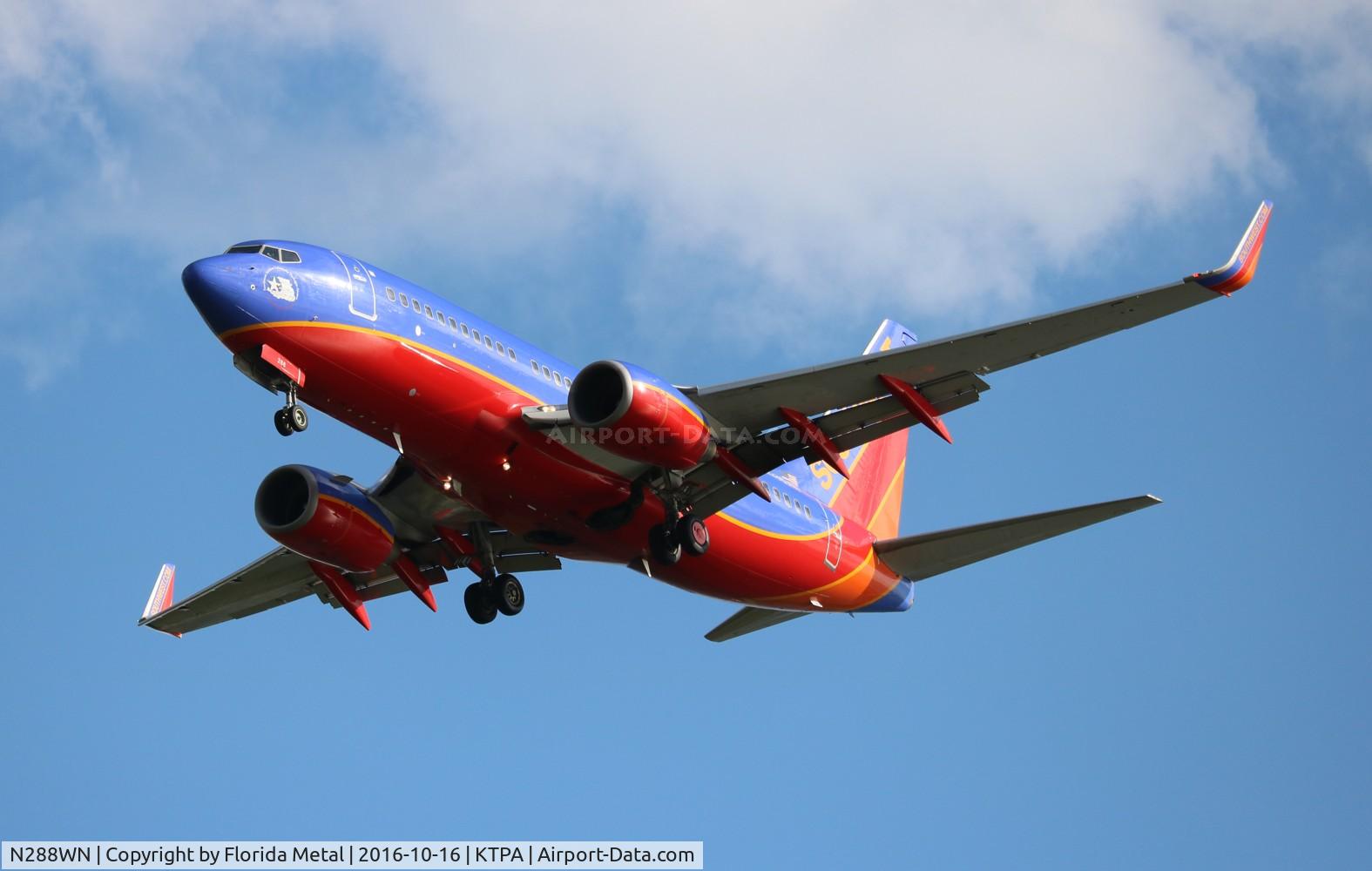 N288WN, 2007 Boeing 737-7H4 C/N 36611, TPA 2016