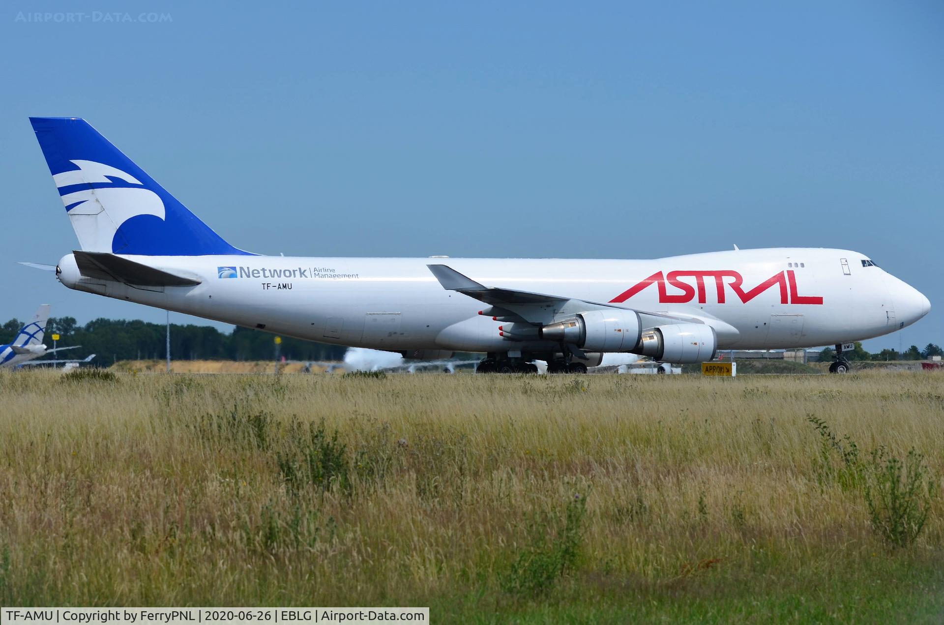 TF-AMU, 1999 Boeing 747-48EF/SCD C/N 27603, Astral B744F taxying to its stand after arrival