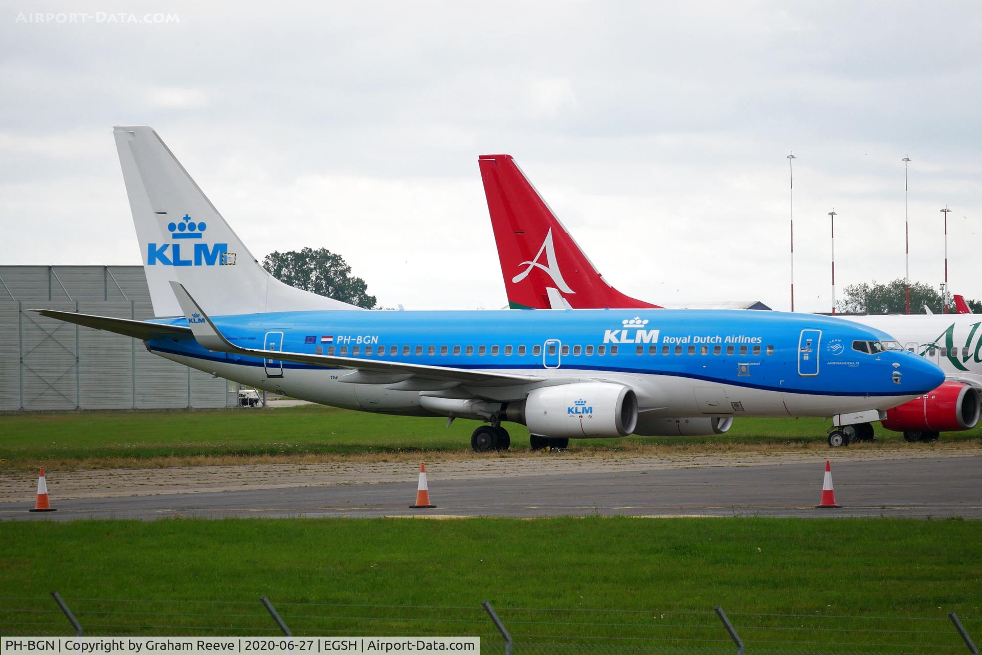 PH-BGN, 2011 Boeing 737-7K2 C/N 38125, Parked at Norwich.