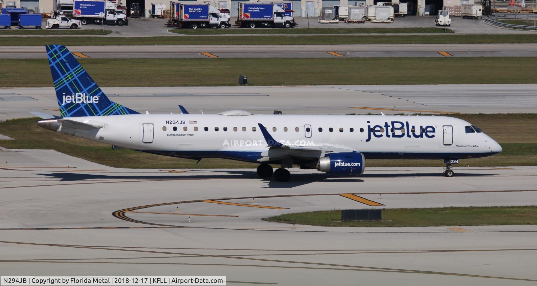 N294JB, 2008 Embraer ERJ-190-100 IGW 190AR C/N 19000185, FLL 2018