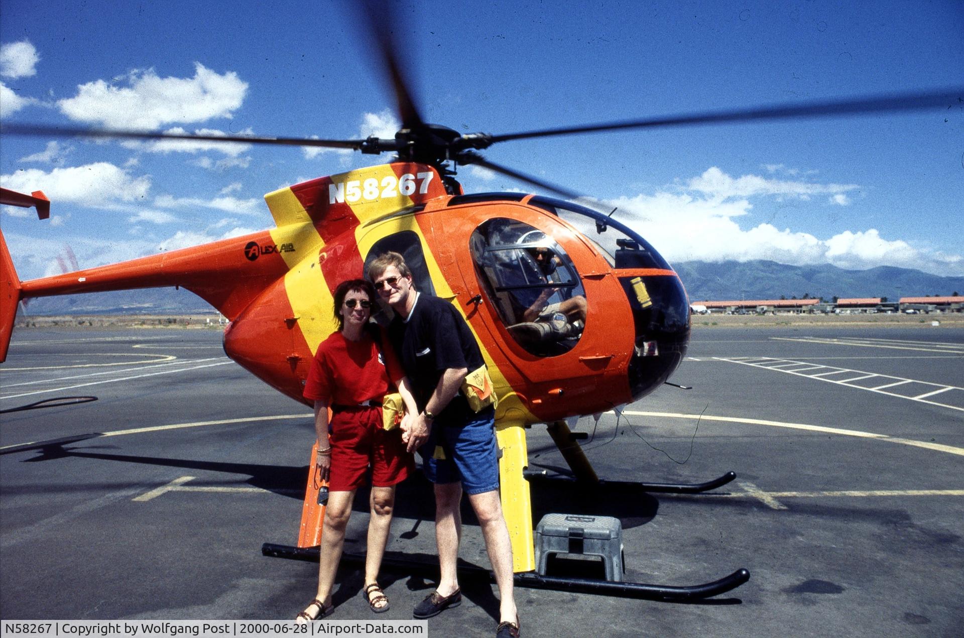N58267, 1979 Hughes 369D C/N 390473D, Inspired by Magnum P.I. finally found a T.C. helicopter look alike for a flight over Hawaiian island of Maui.