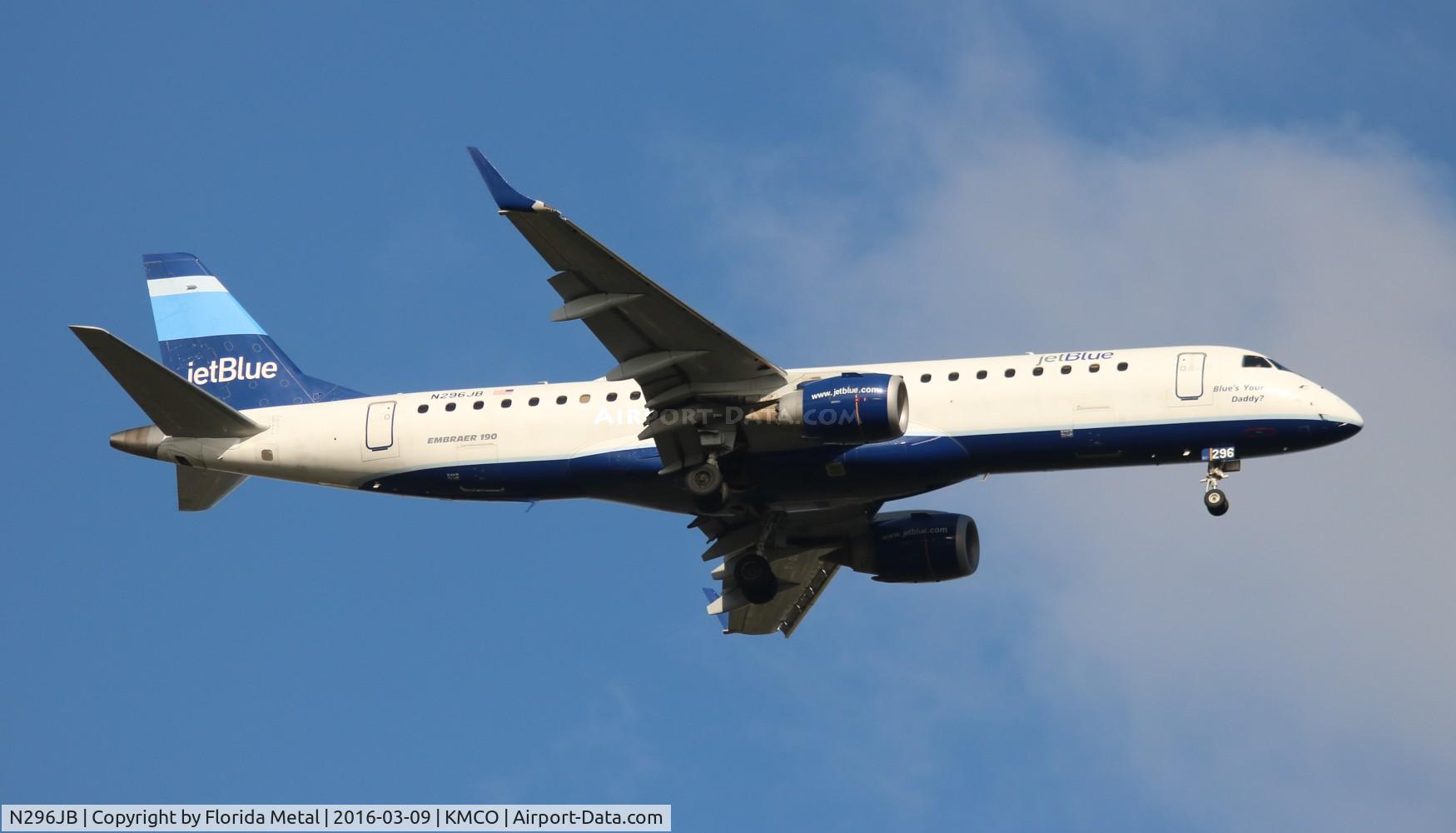 N296JB, Embraer ERJ-190-100 IGW 190AR C/N 19000219, MCO 2016