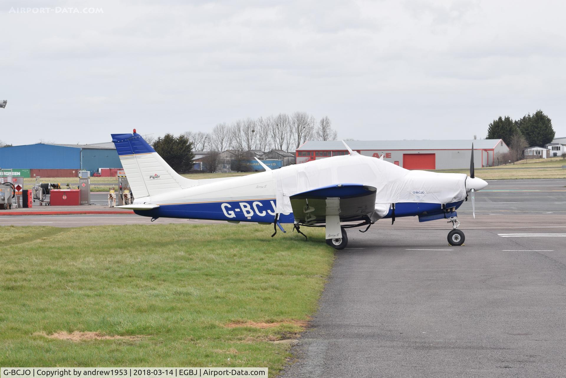 G-BCJO, 1974 Piper PA-28R-200-2 Cherokee Arrow II C/N 28R-7435272, G-BCJO at Gloucestershire Airport.