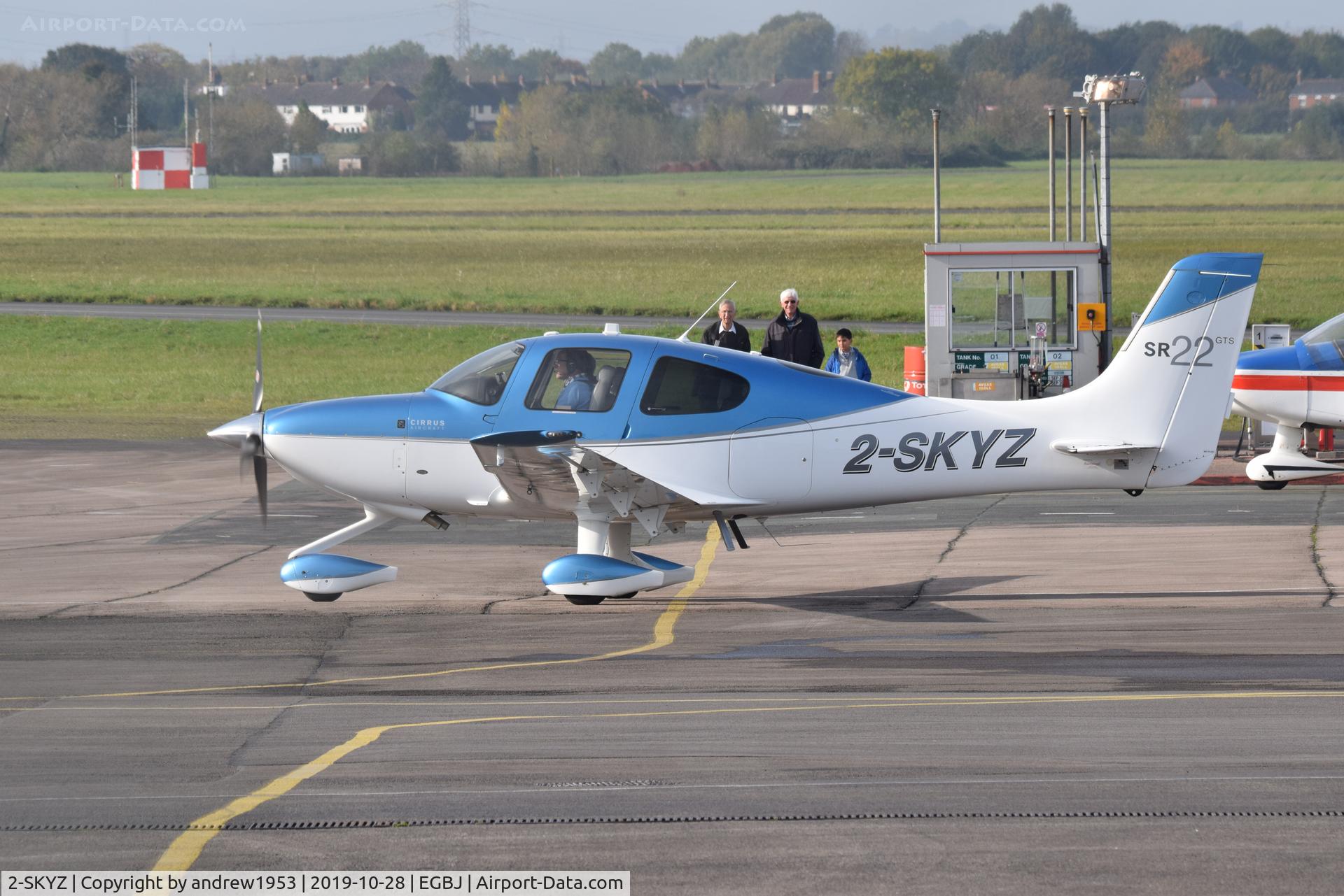 2-SKYZ, 2012 Cirrus SR-22 GTS X Carbon C/N 3828, 2-SKYZ at Gloucestershire Airport.