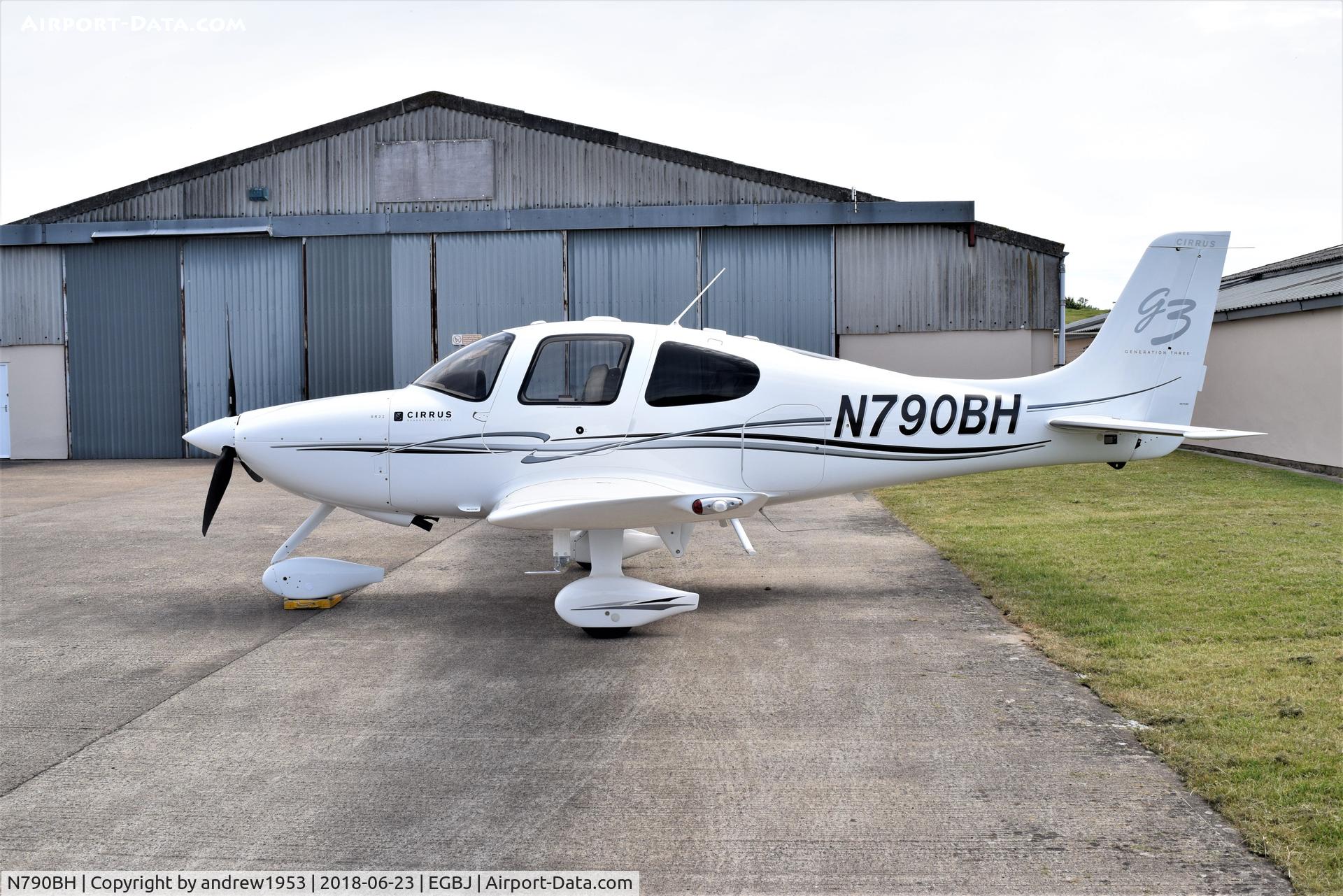 N790BH, 2008 Cirrus SR22 G3 C/N 2964, N790BH at Gloucestershire Airport.