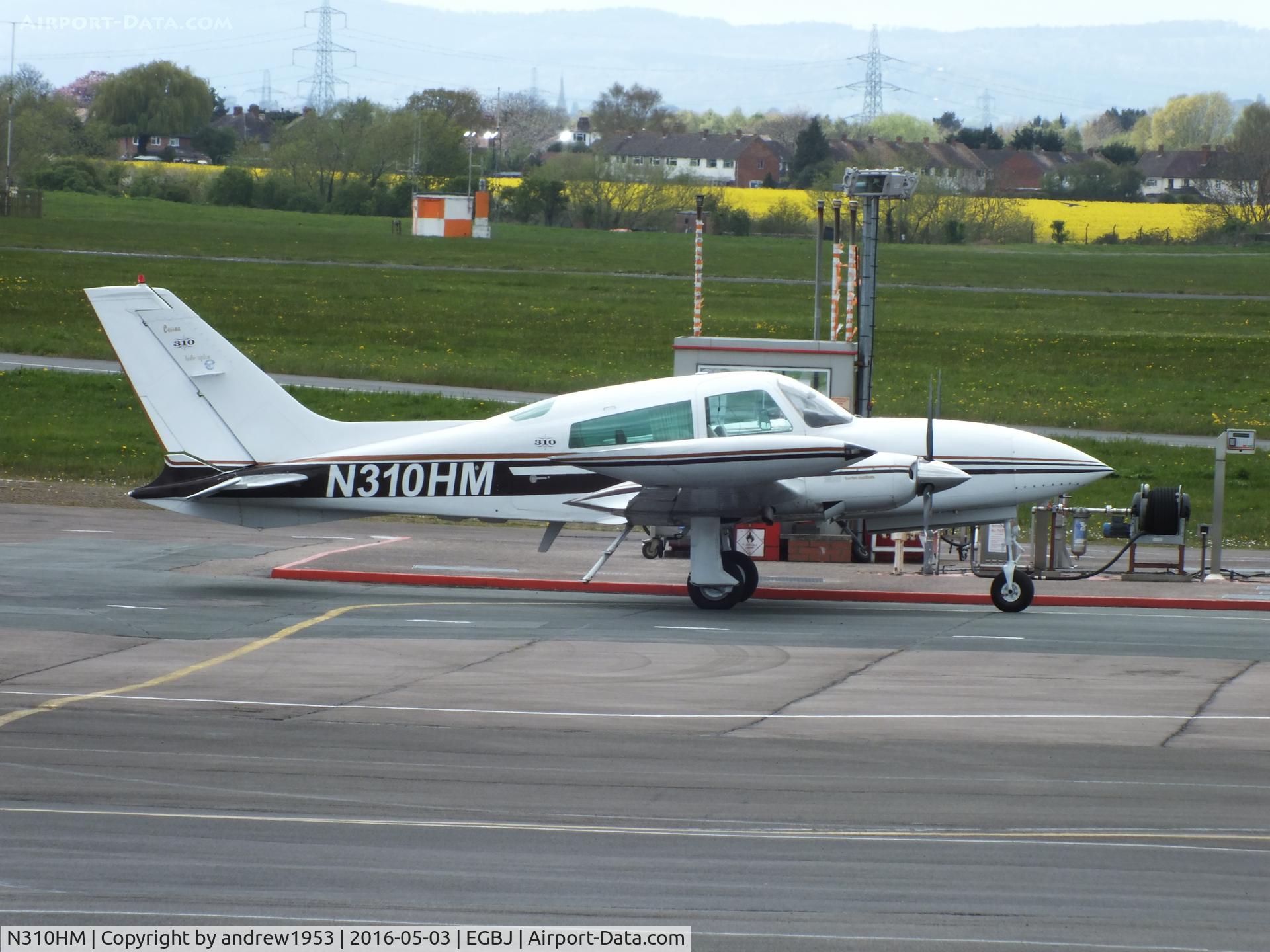 N310HM, 1978 Cessna T310R C/N 310R1282, N310HM at the pumps at Gloucestershire Airport.