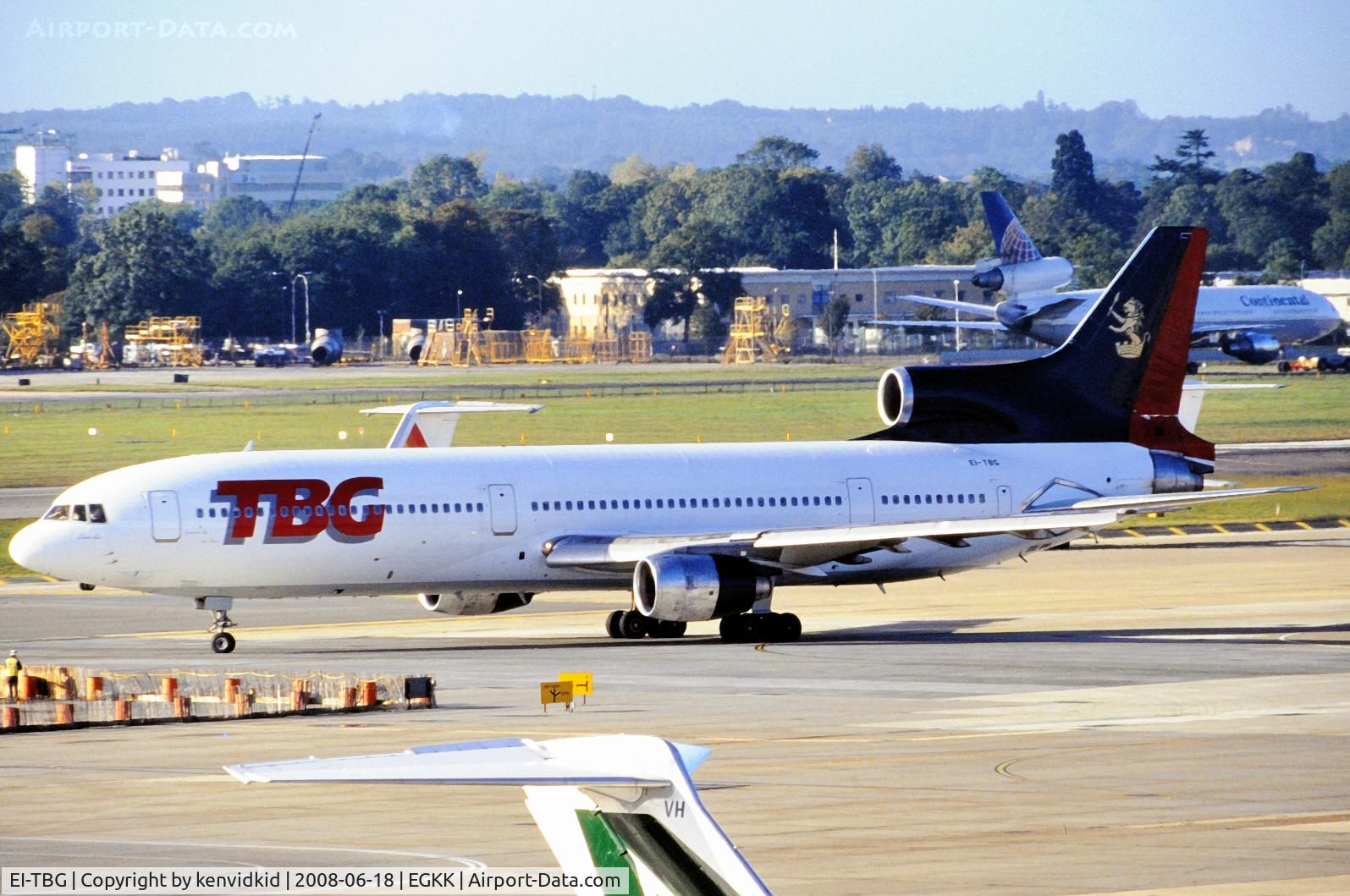 EI-TBG, 1973 Lockheed L-1011-385-1 TriStar 1 C/N 193B-1030, At London Gatwick Airport, circa 1996.