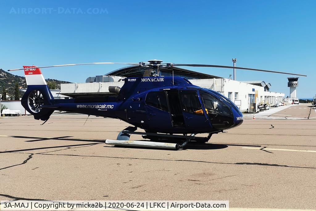 3A-MAJ, 2015 Airbus H130 C/N 8174, Parked