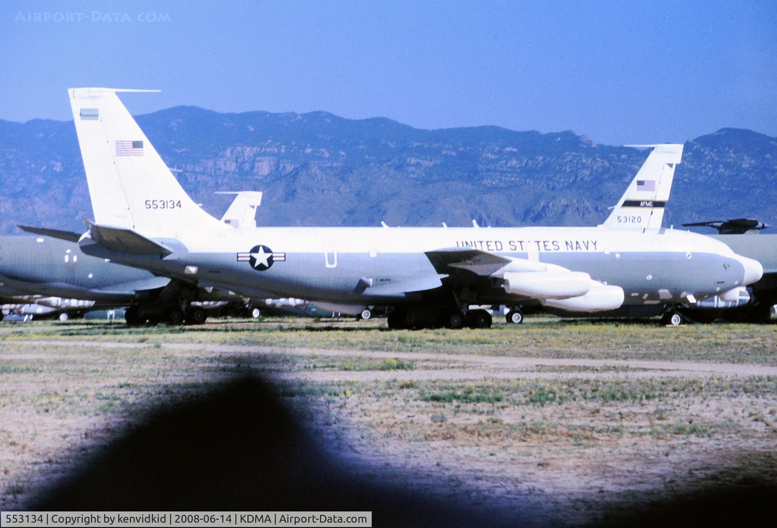 553134, 1955 Boeing NKC-135A Stratotanker C/N 17250, At Davis Monthan from an air-conditioned bus, circa 1996.