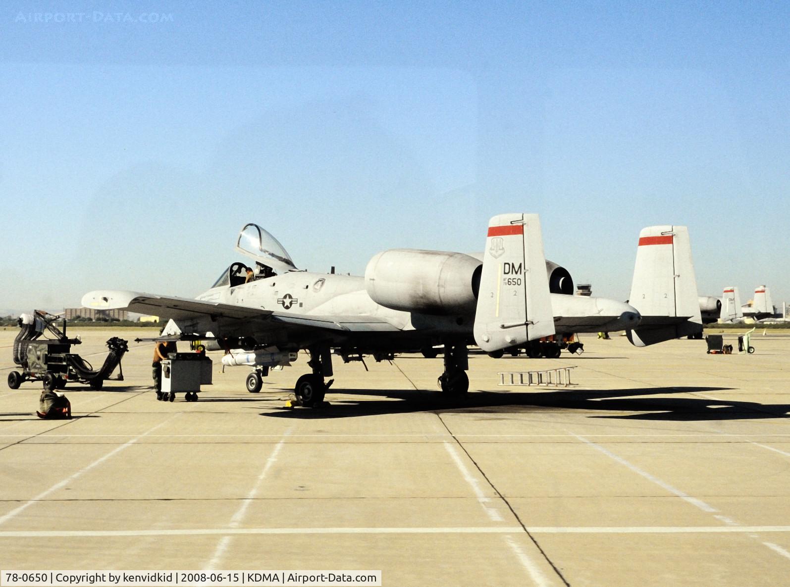 78-0650, 1978 Fairchild Republic A-10A Thunderbolt II C/N A10-0270, At Davis Monthan from an air-conditioned bus, circa 1996.