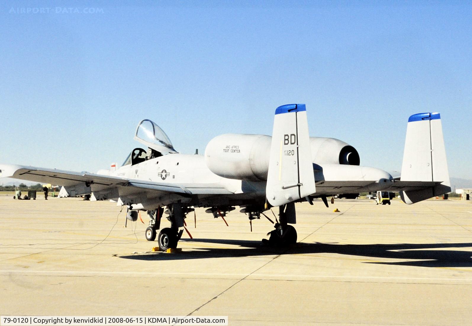 79-0120, 1979 Fairchild Republic A-10C Thunderbolt II C/N A10-0384, At Davis Monthan from an air-conditioned bus, circa 1996.