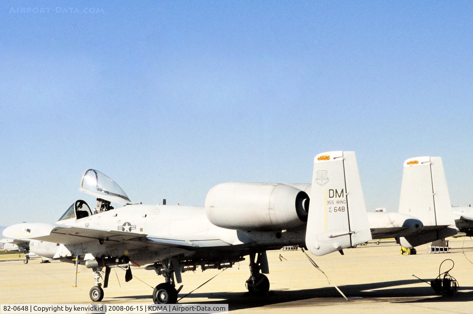 82-0648, 1982 Fairchild Republic A-10C Thunderbolt II C/N A10-0696, At Davis Monthan from an air-conditioned bus, circa 1996.
