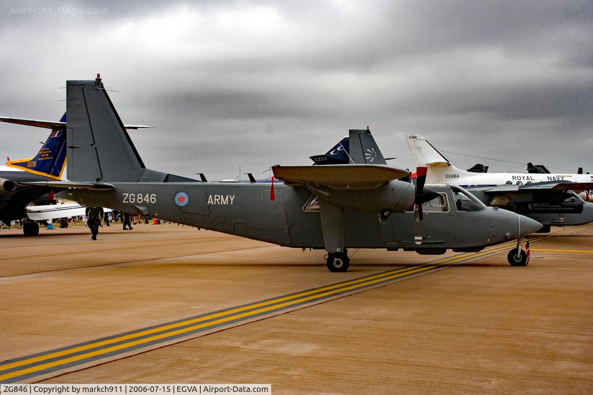 ZG846, 1986 Britten-Norman BN-2-2AL.1 Islander C/N 2195, static display
