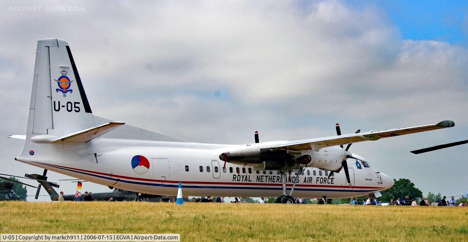 U-05, 1992 Fokker 50 C/N 20253, parked